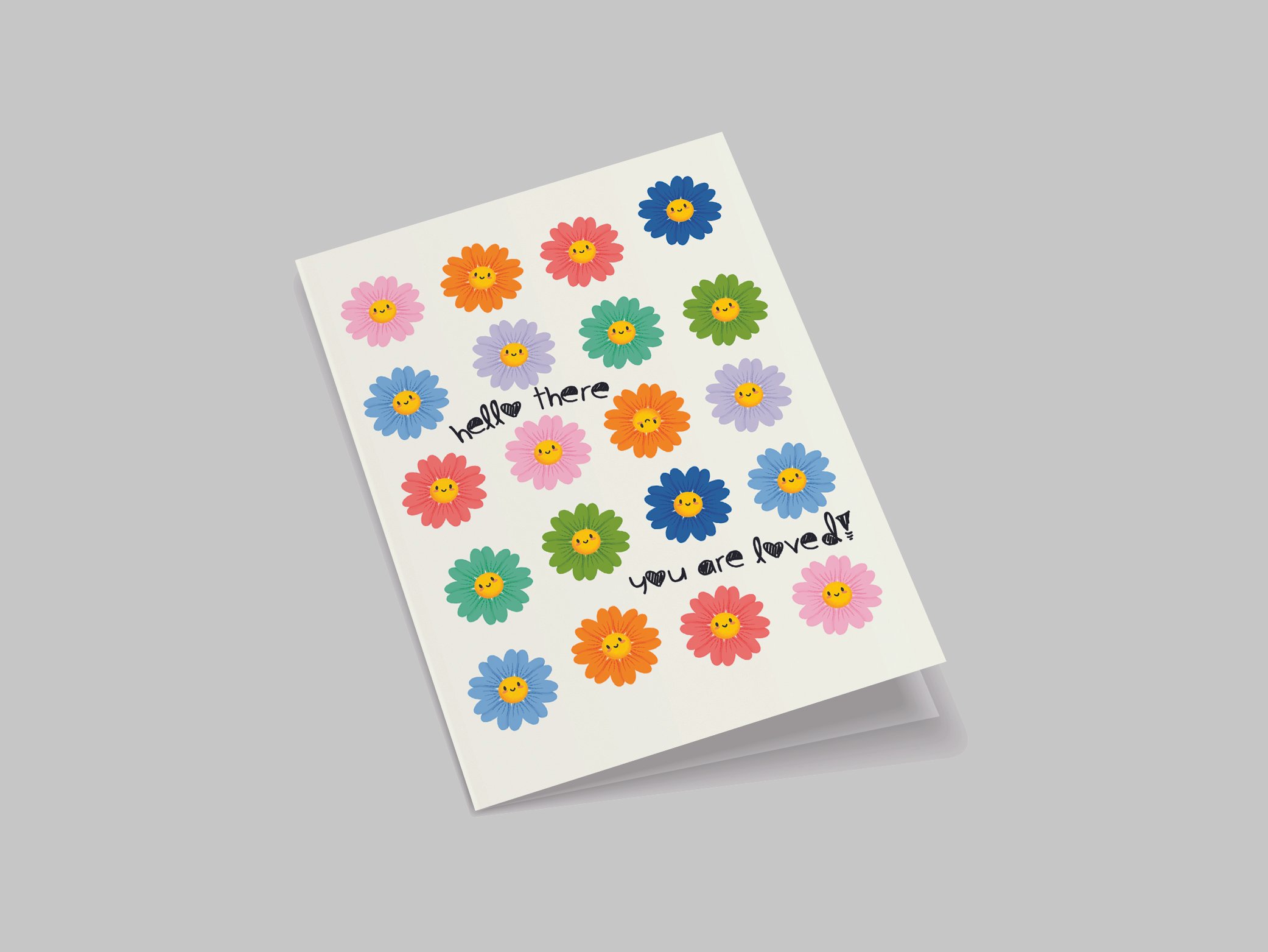 Alternate angle view of the greeting card displayed upright, offering a comprehensive look at the card's design and structure.
