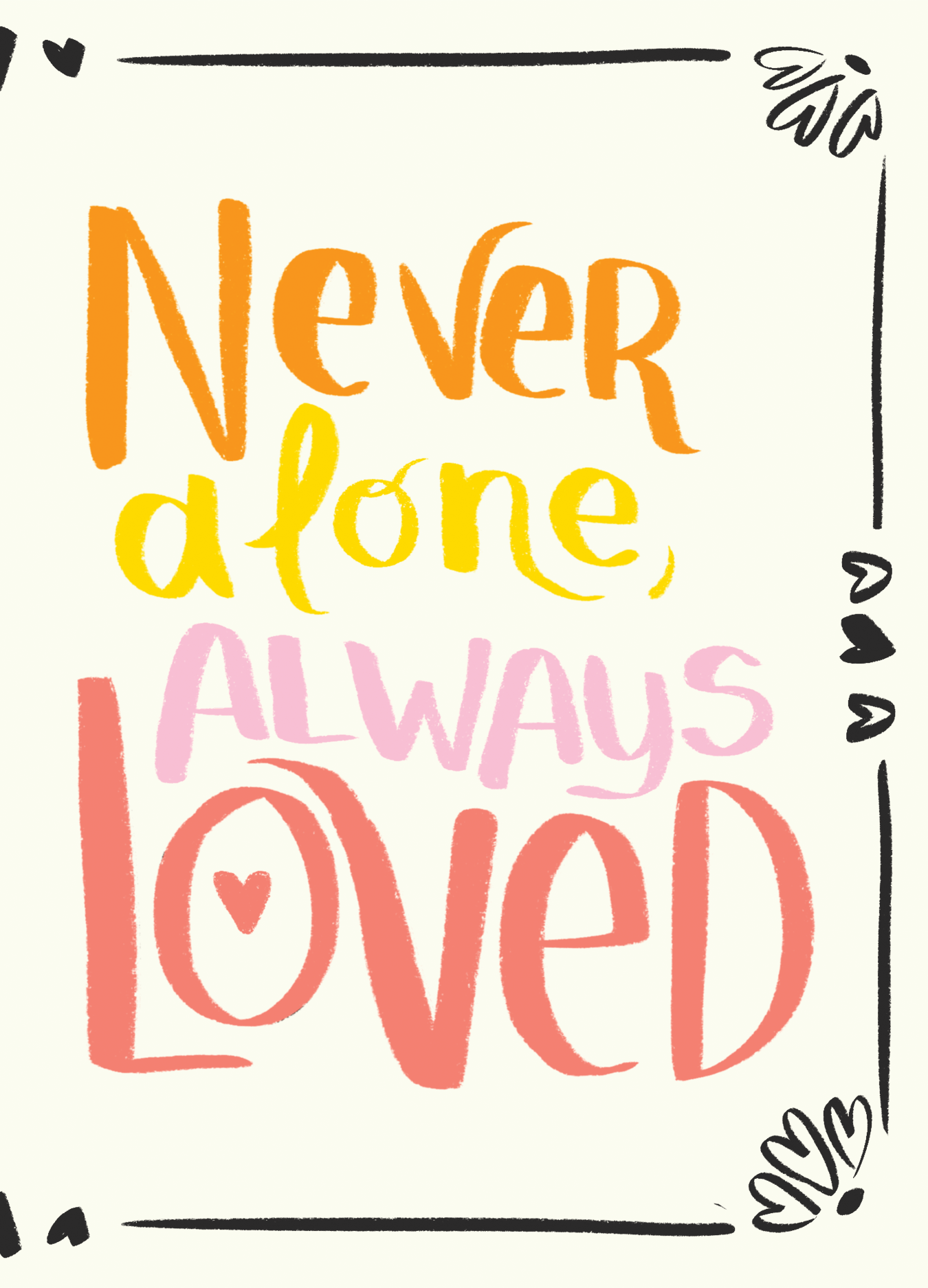 Close-up of the greeting card's front graphic, highlighting intricate design details and vibrant colors.
