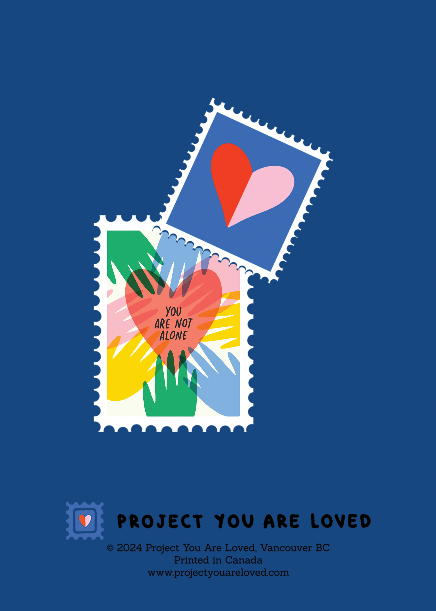 Detailed view of the greeting card's back, showcasing the design and textual elements for a complete understanding of the product.