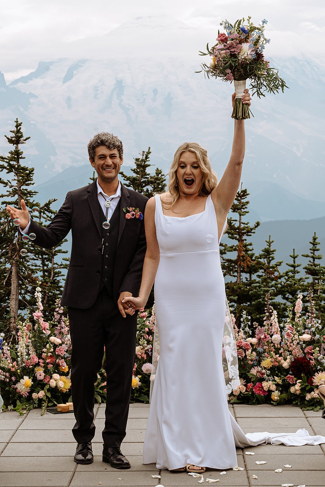 Colorful Outdoor Wedding at Crystal Mountain Resort