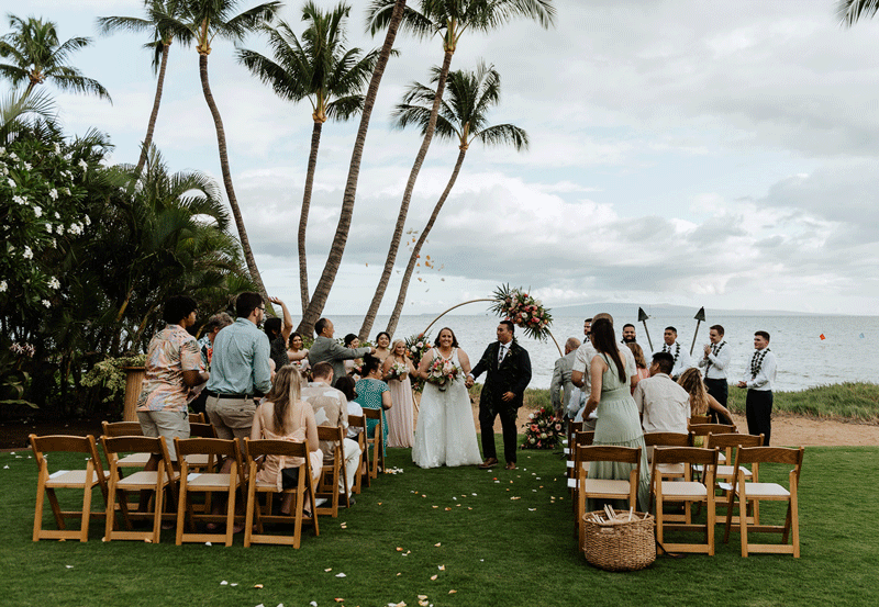 Romantic Beach Wedding at Sugar Beach Events in Maui, Hawaii