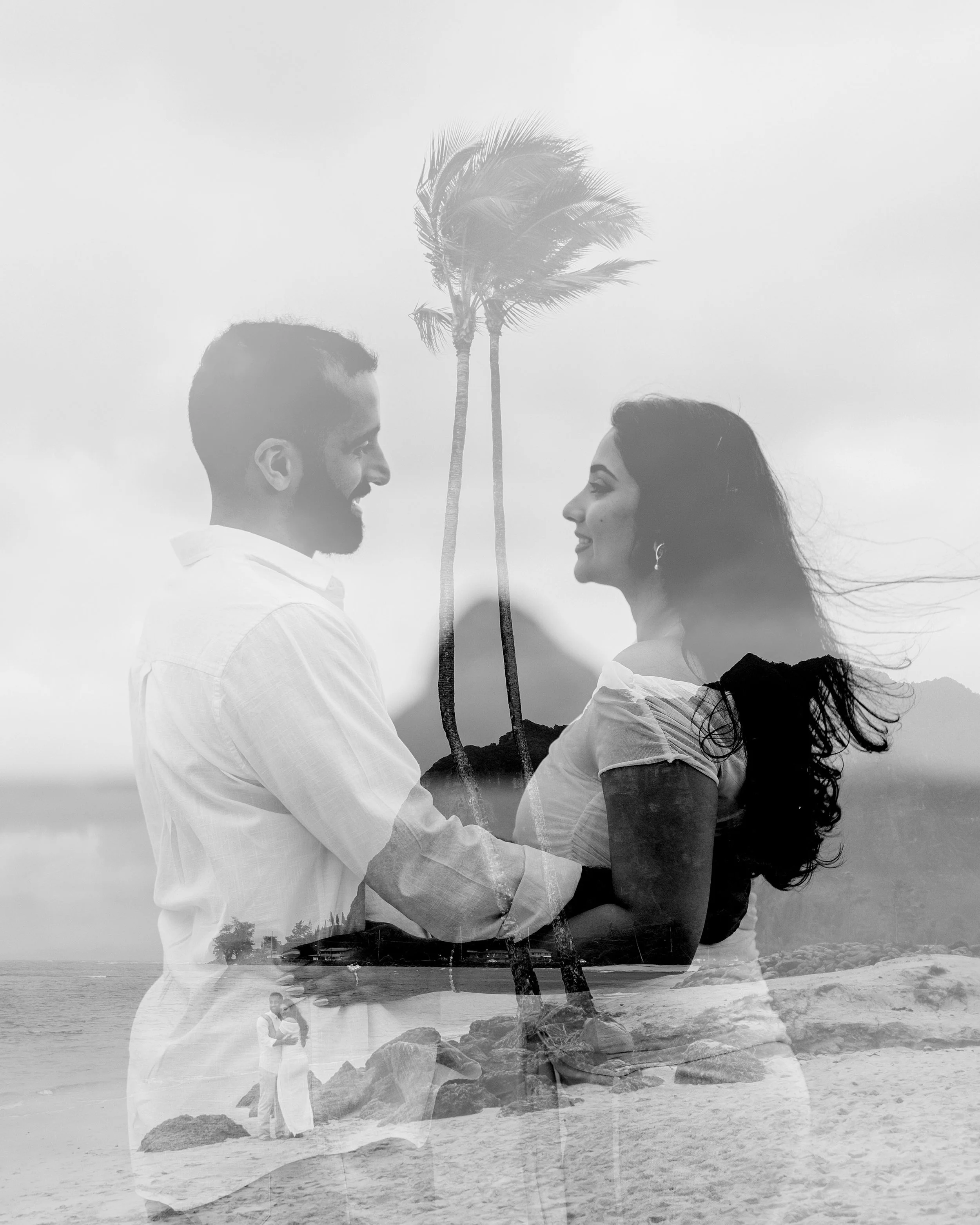 Romantic Oahu Engagement Session on the North Shore Near Kualoa Ranch