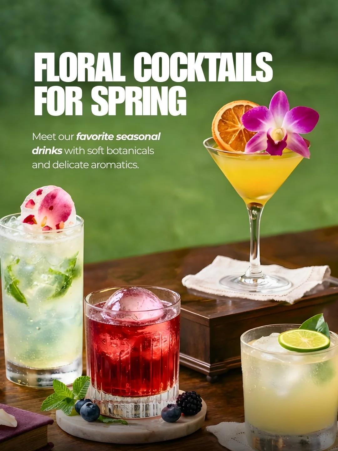 Spring is in full bloom. 

Floral, fresh, and a little fancy. Bees Have No Elbows, Jack Talks Thai, and Phillips Head bring soft botanicals, citrus, and bright seasonal flavors to the bar.

Which one are you sipping?