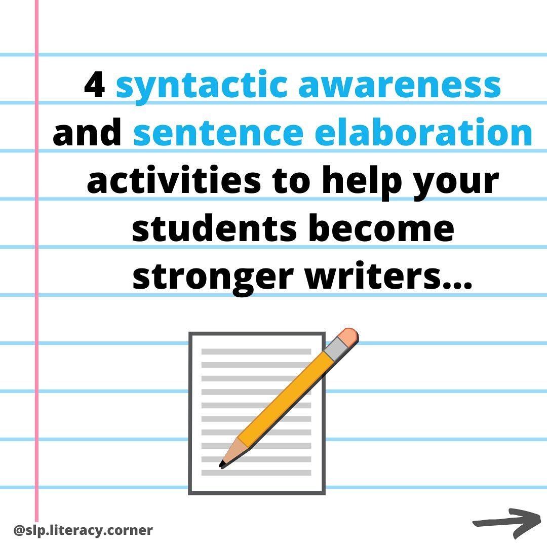 ✏️ Syntax refers to the rules of grammar - the arrangement of words, phrases &amp; clauses that make up a sentence.

✏️ When students are familiar with syntax, they can understand the connections between words in sentences. This is called syntactic a