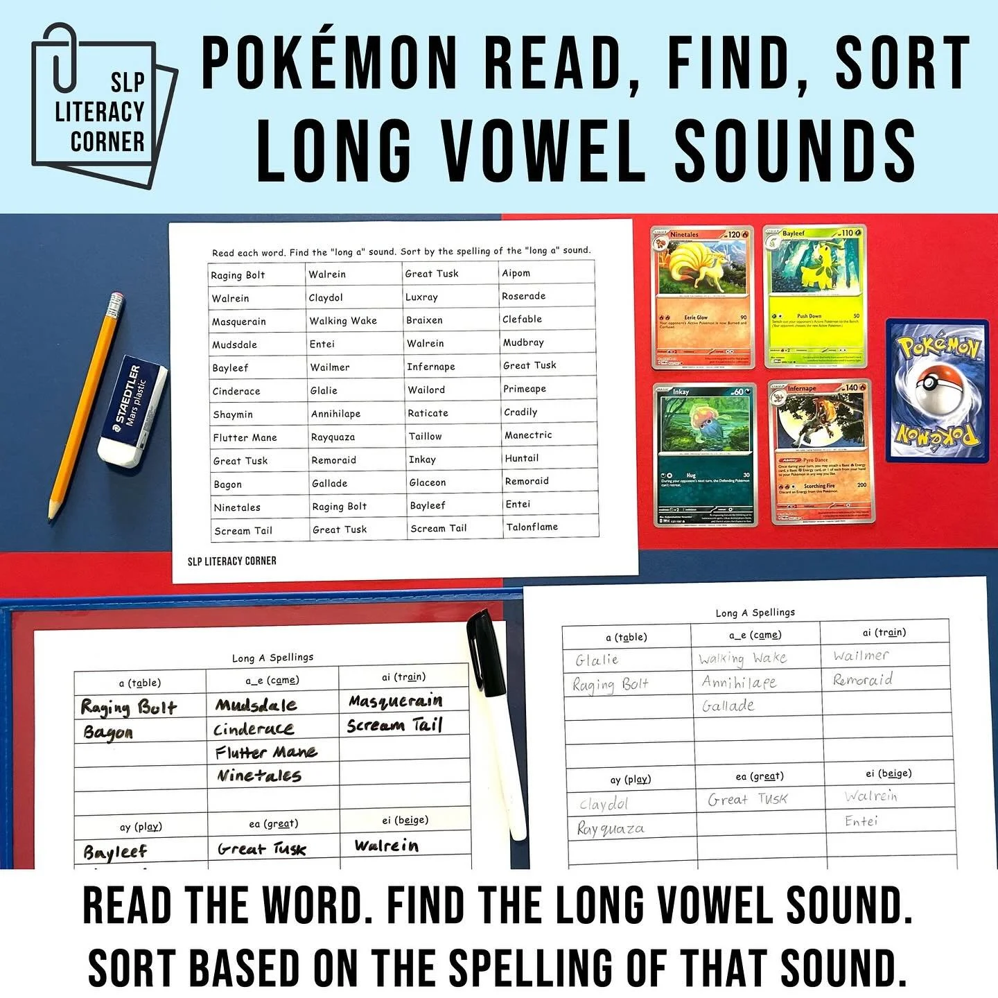 ✨NEW✨ Pok&eacute;mon Long Vowel Sounds Sort by Spelling

🎉 On sale until Friday, November 14th to celebrate the new release! PLUS I put the original sister resource &ldquo;Sort Long Vowel Sounds A, E, I, O, U by Spelling&rdquo; on sale as well in ca
