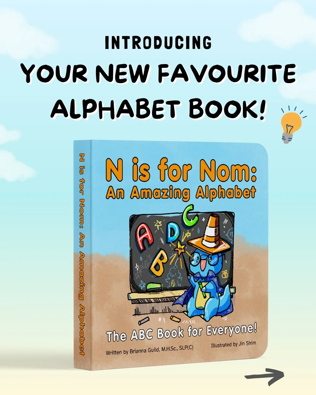 It&rsquo;s here! 🎉

Introducing your new favourite alphabet book, N is for Nom: An Amazing Alphabet 📚
 I wrote this book because so many ABC books include poor word choices, inconsistent vowel sounds, and boring or unclear visuals.

ABC books are a