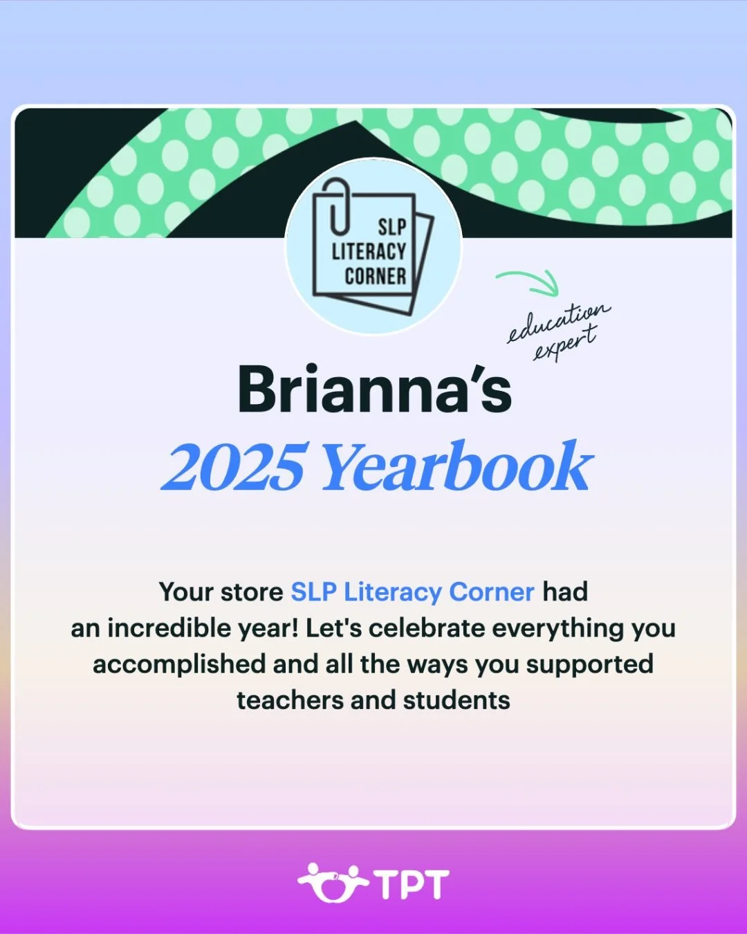 SLP Literacy Corner 2025 yearbook! 📚

To celebrate, I put my 4 new releases from 2025 on SALE for 50% off Jan 27-29 only! Comment CELEBRATE and I&rsquo;ll send you the link to download them on sale 🎉

THANK YOU to everyone who has supported my smal