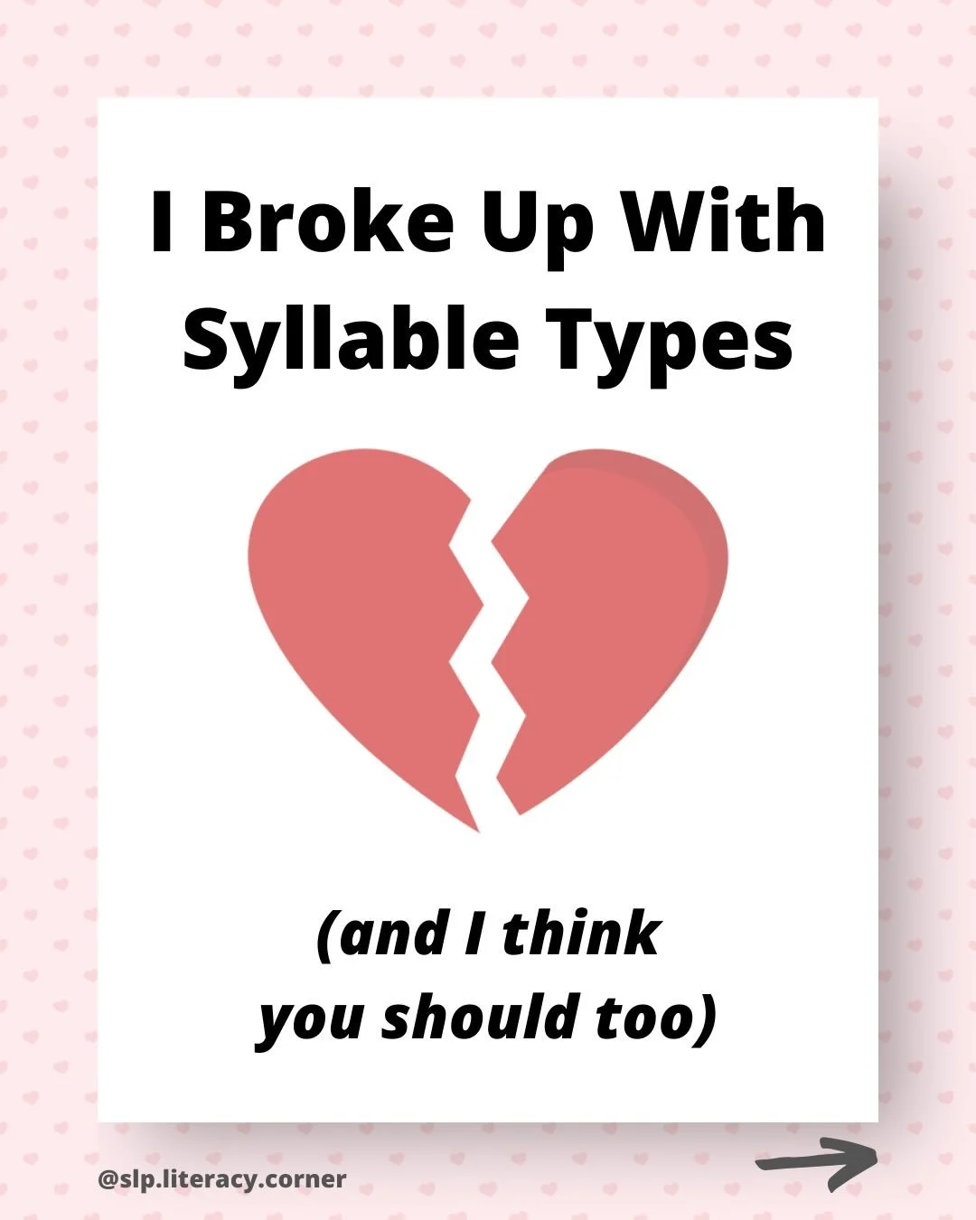 Starting off the month of love by explaining why I broke up with syllable types and specific syllable division strategies 💔

This break up occurred back in 2024 when I learned more about the speech-to-print approach to literacy instruction (I&rsquo;
