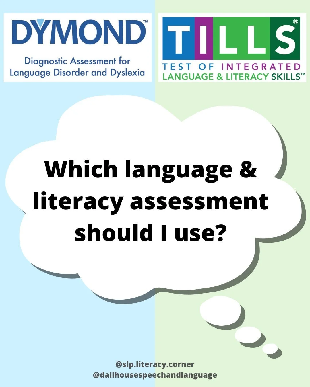 DYMOND vs. TILLS 👀📚

If you&rsquo;ve ever wondered, &ldquo;Should I use DYMOND or TILLS?&rdquo; this comparison is for you!

Both assessments boast high sensitivity and specificity for language and literacy skills, and can be used together or separ