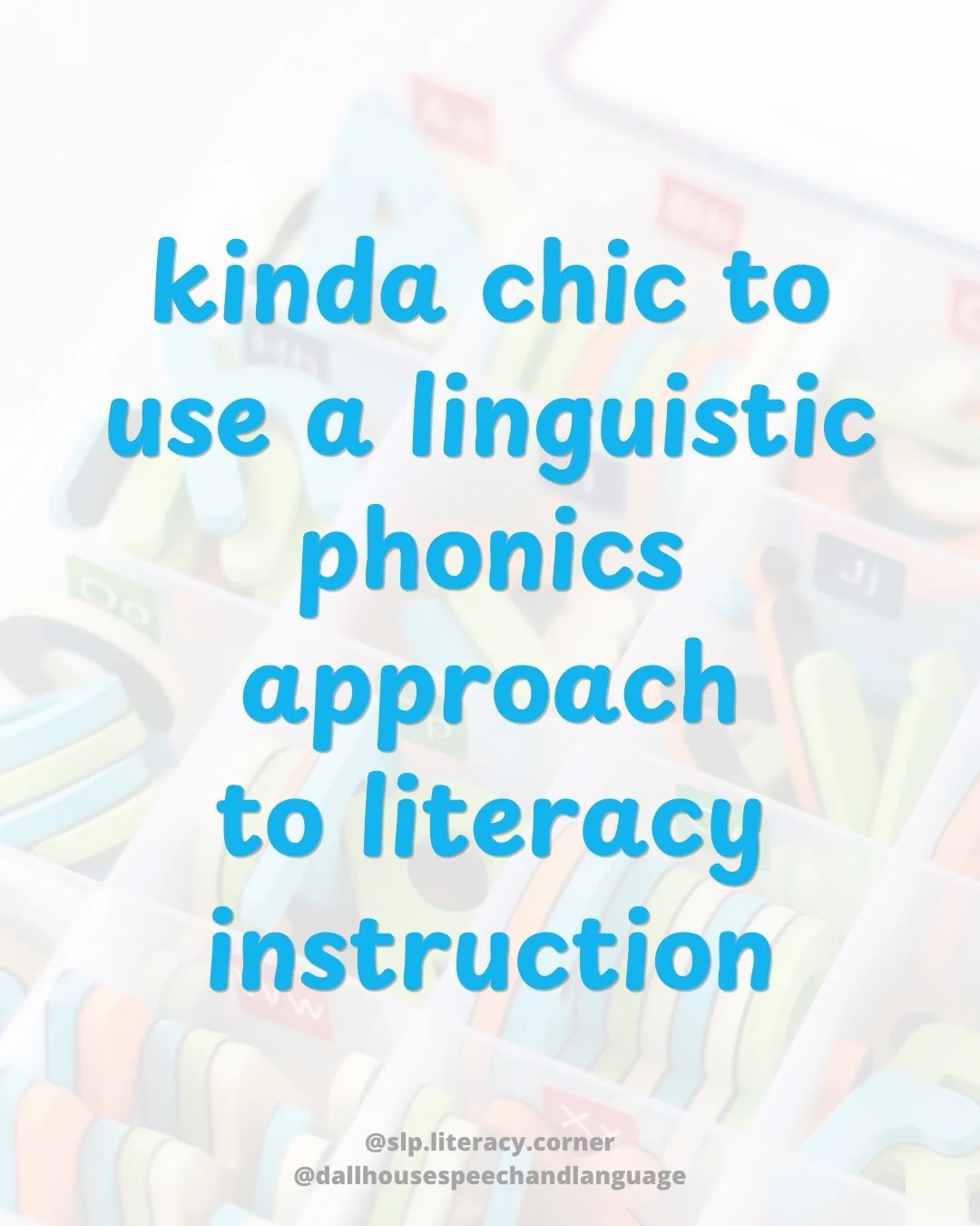 Kinda chic to show up late to the party with your friend ✨

We may be late to this trend, but in all seriousness, linguistic phonics instruction has been so helpful for our students! We love that this approach is efficient, effective, and meaningful.