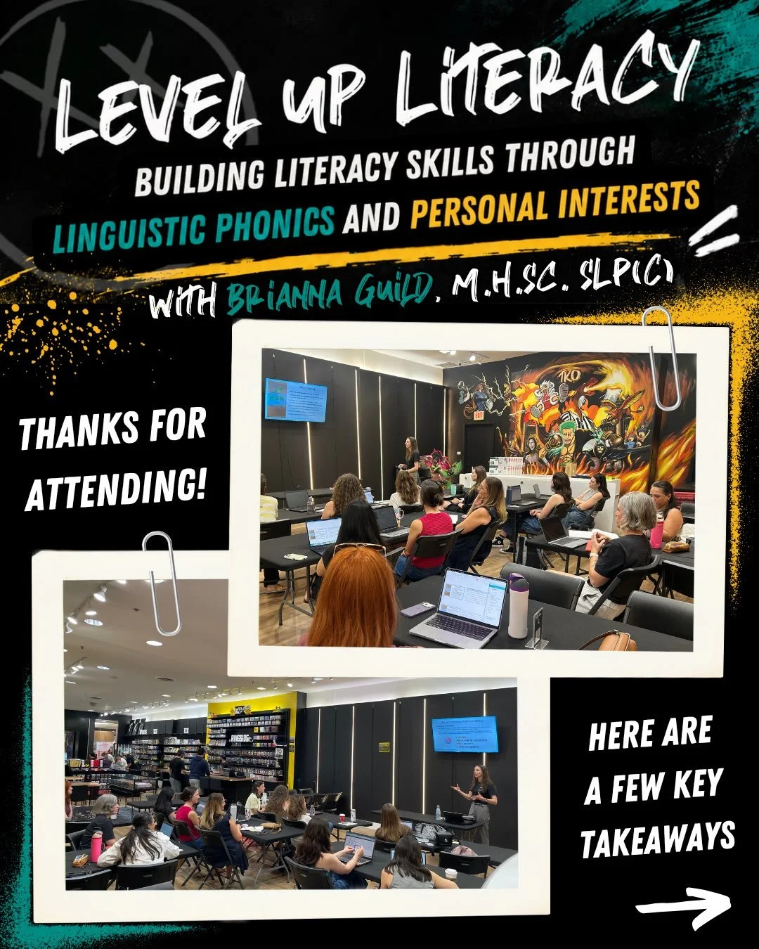 A few key takeaways from today&rsquo;s workshop! ✨

Thank you to everyone who joined me at @tkotoyco for learning, discussion, and practical ideas to take back into your literacy lessons.

I enjoyed sharing about two of my favourite topics, literacy 