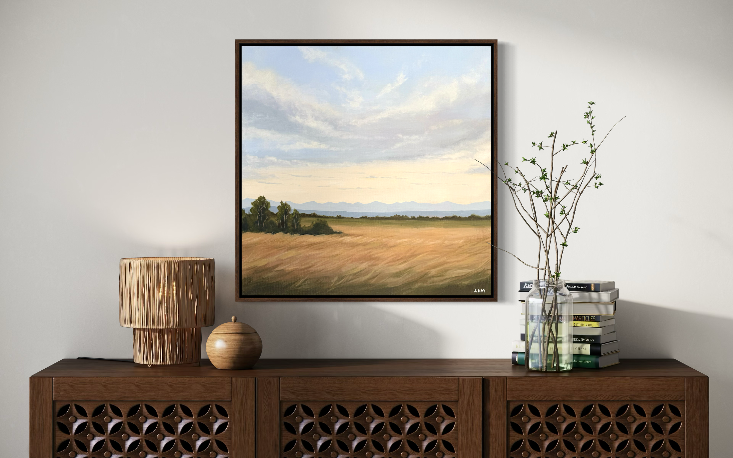 Prairie Skies - Horizon View Road | 20" x 20" - Framed