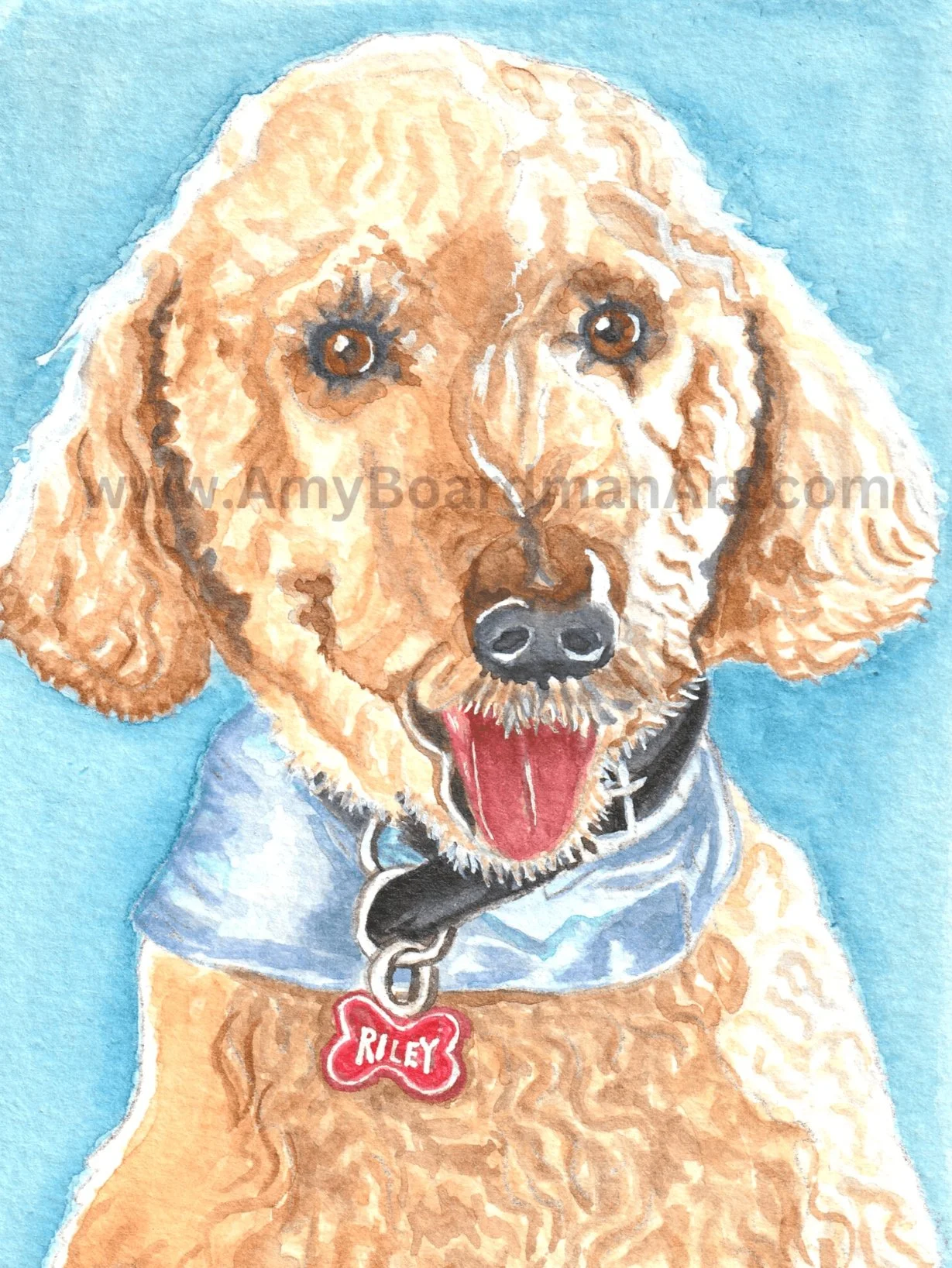 SOLD | Riley - Dog Portrait | 5 X 7 | Watercolor | Amy Boardman