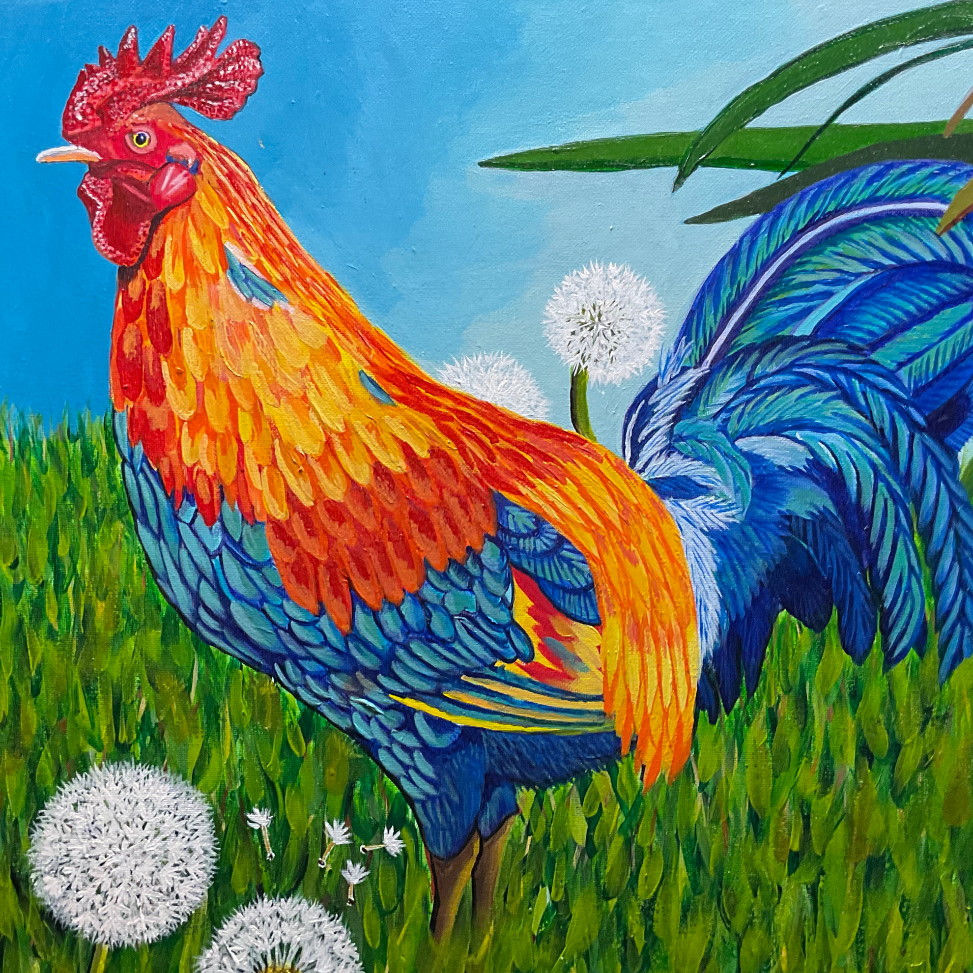 Feathers & Dandeloins | 20 X 16 | Acrylic on Canvas | Amy Boardman