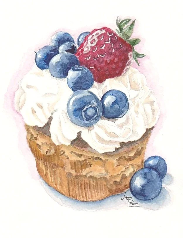 "Sweet Summer Delight" limited edition watercolor botanical print by Huntsville artist Amy Boardman Art, available in 11x14 and 16x20 sizes.
