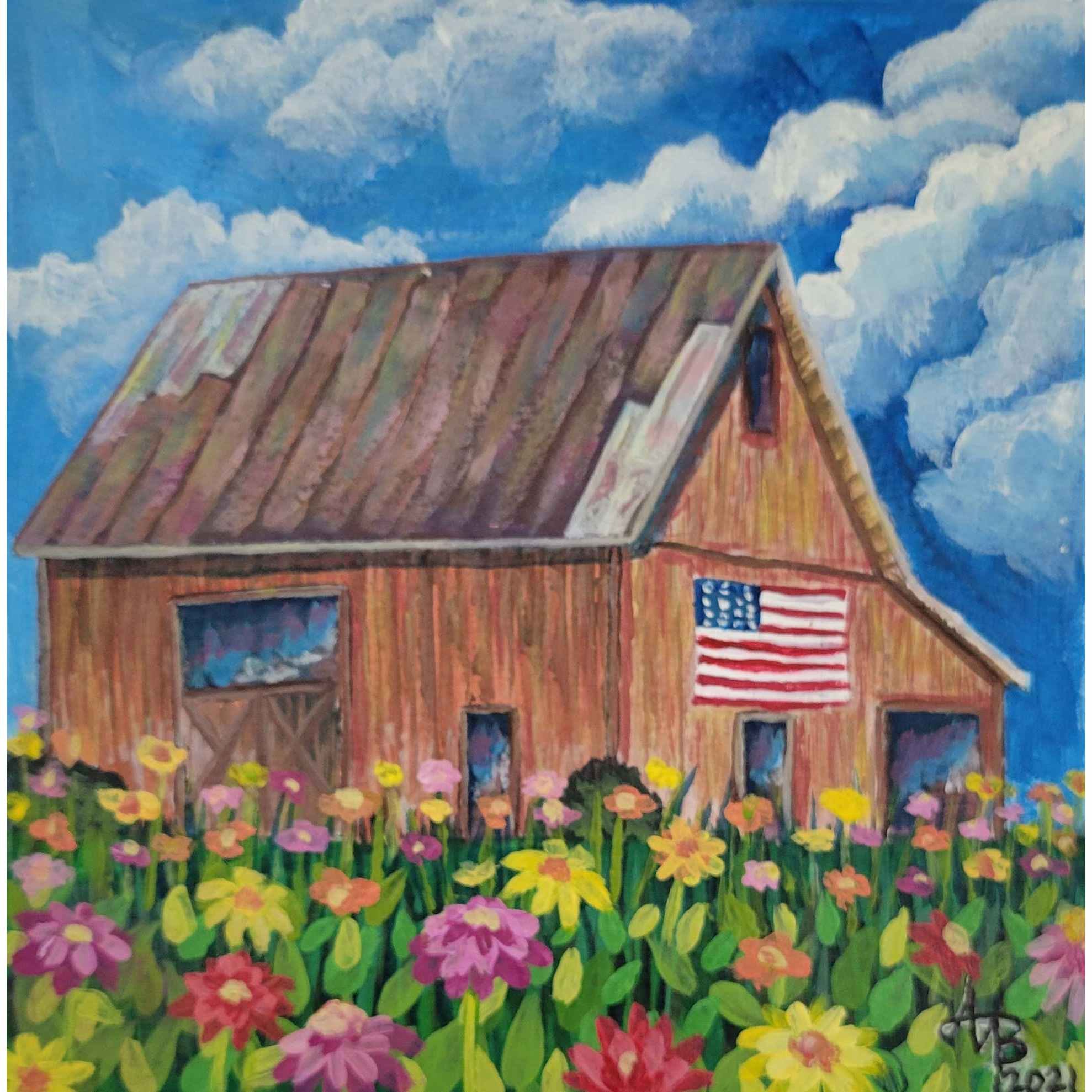Floral Freedom - 11 x 11 Acrylic - Amy Boardman