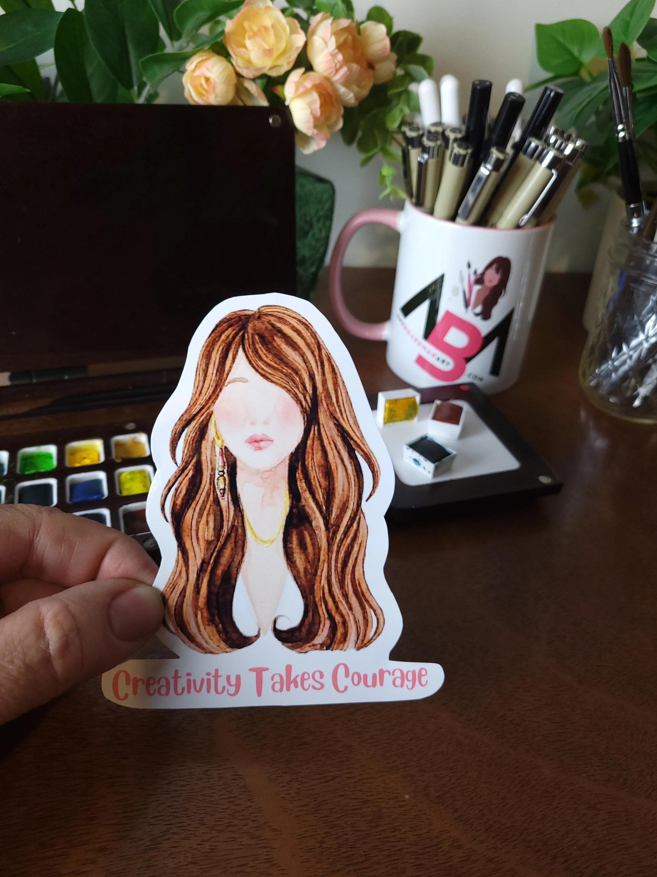 Large Creatativity Takes Courage Artist with PaintbrushEarring By Amy Boardman.jpg