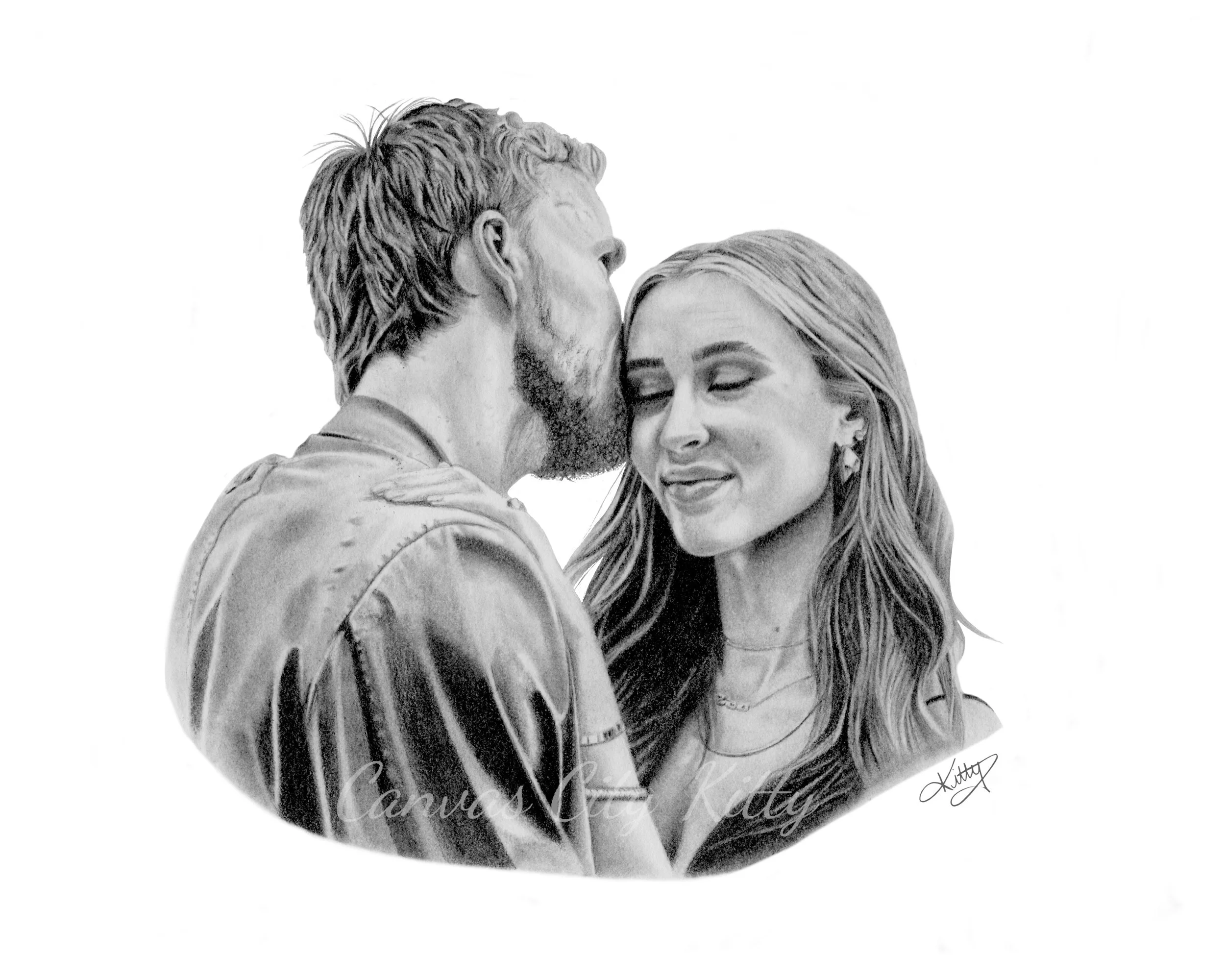 "CONNOR MCDAVID & LAUREN KYLE"
(Commission Piece in Pencil)
