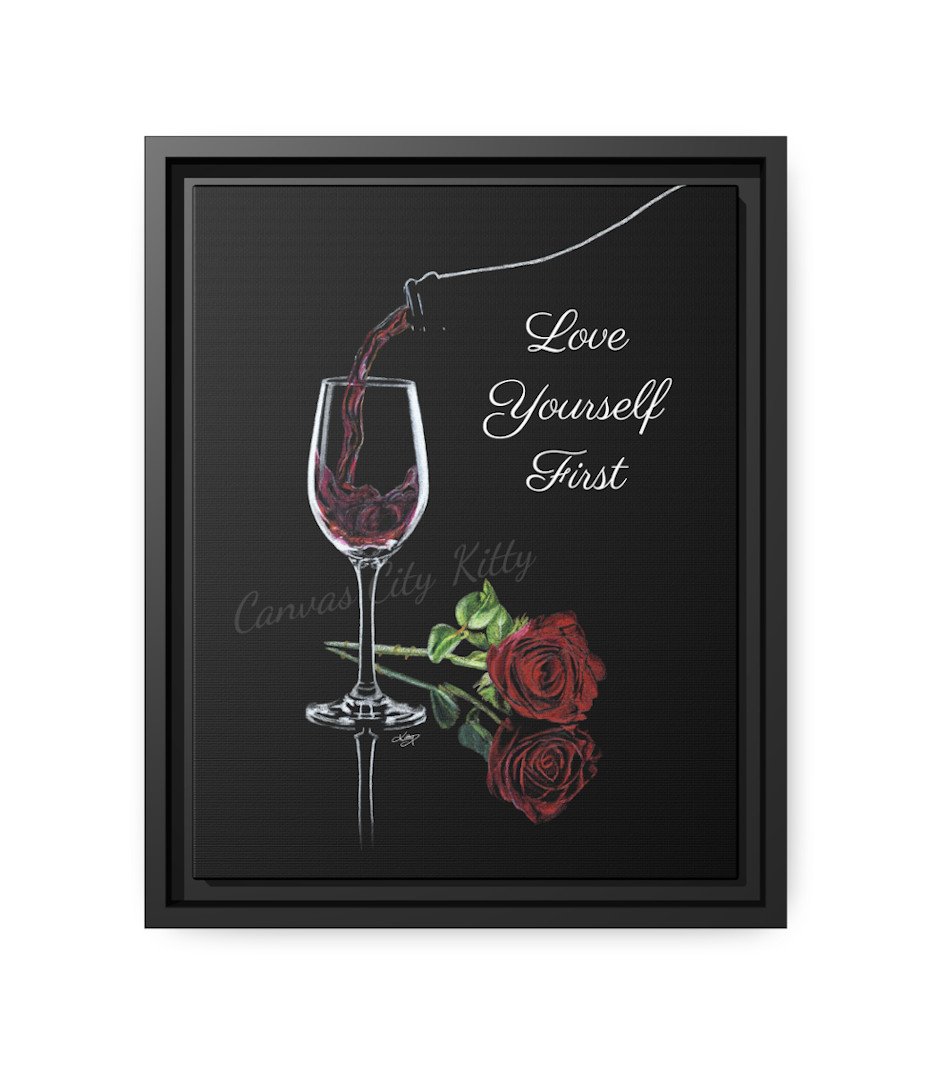 Love Yourself First_Text_Framed Canvas Print.jpg