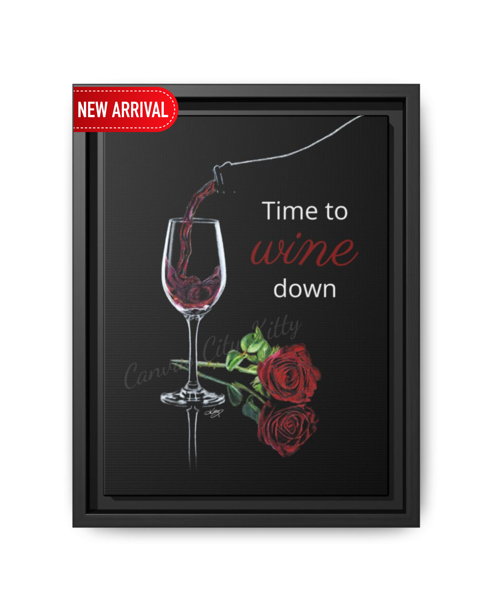 New Arrival Time to Wine Down Framed Canvas .png