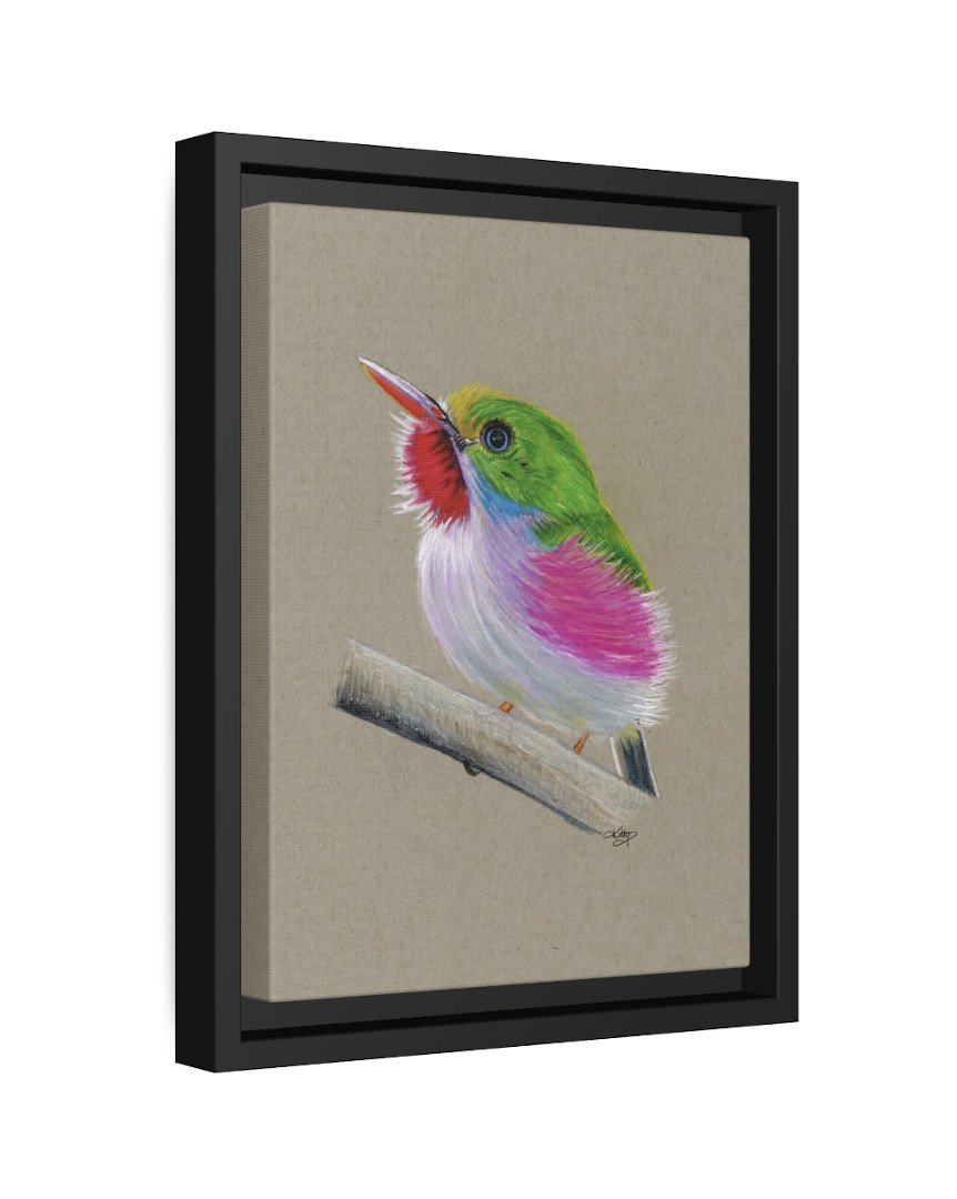Cuban Tody_Framed Canvas Print_Sideview.jpg