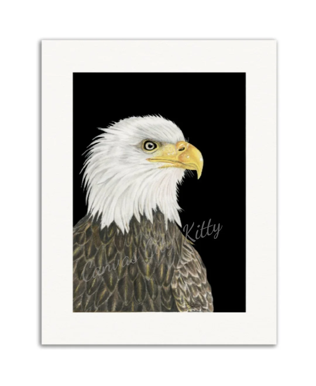 STRENGTH, COURAGE, FREEDOM - A Matte Art Print of a Colour Pencil Drawing of a Majestic Eagle. An Eagle Uses the Storm to Reach Unimaginable Heights.
