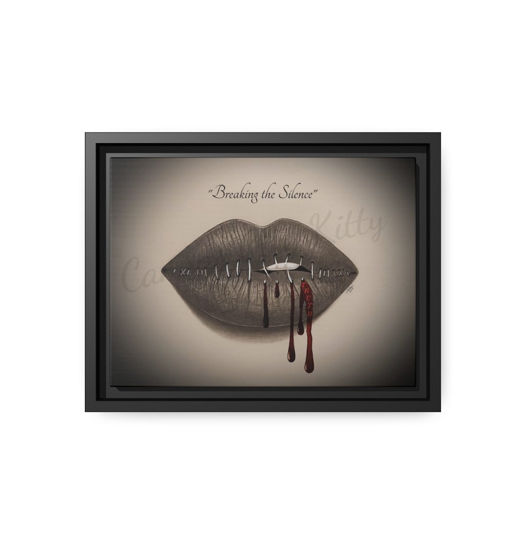 Breaking the Silence_Text_Framed Canvas Print.jpg