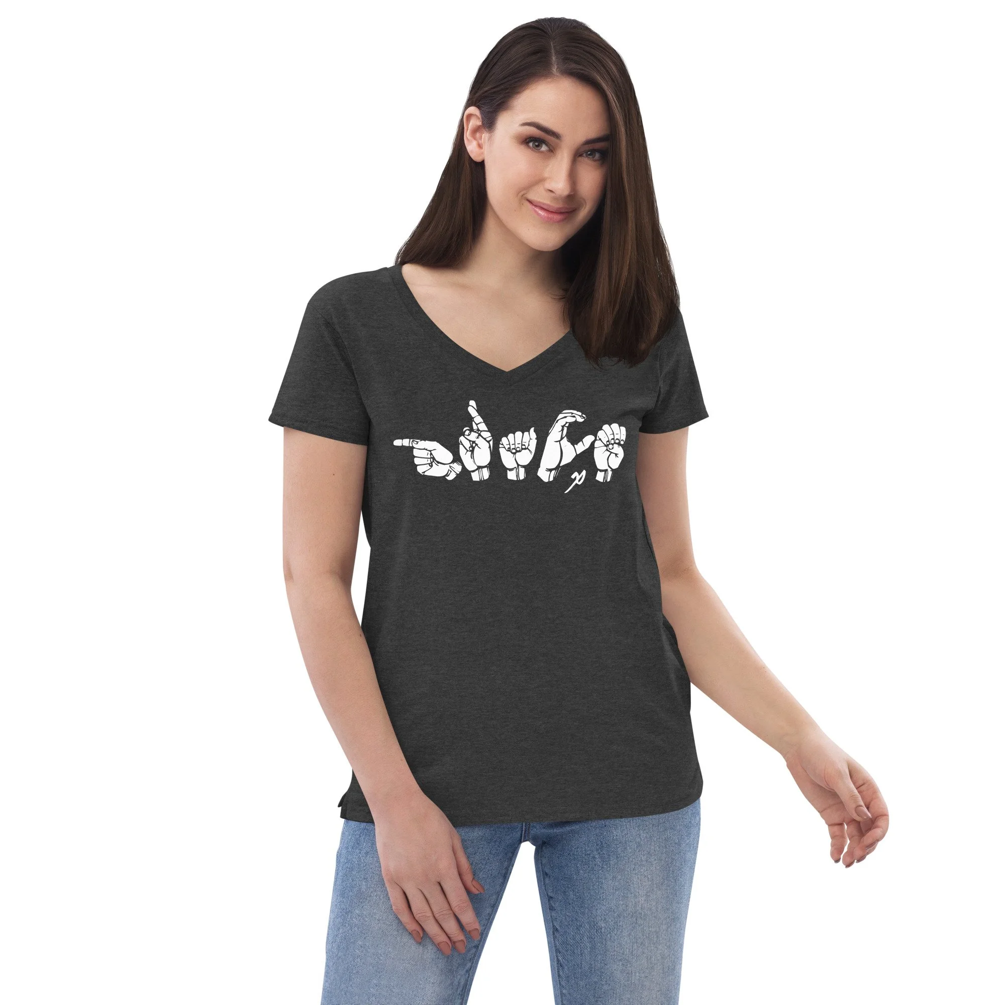 Grace (ASL) Women’s recycled v-neck t-shirt