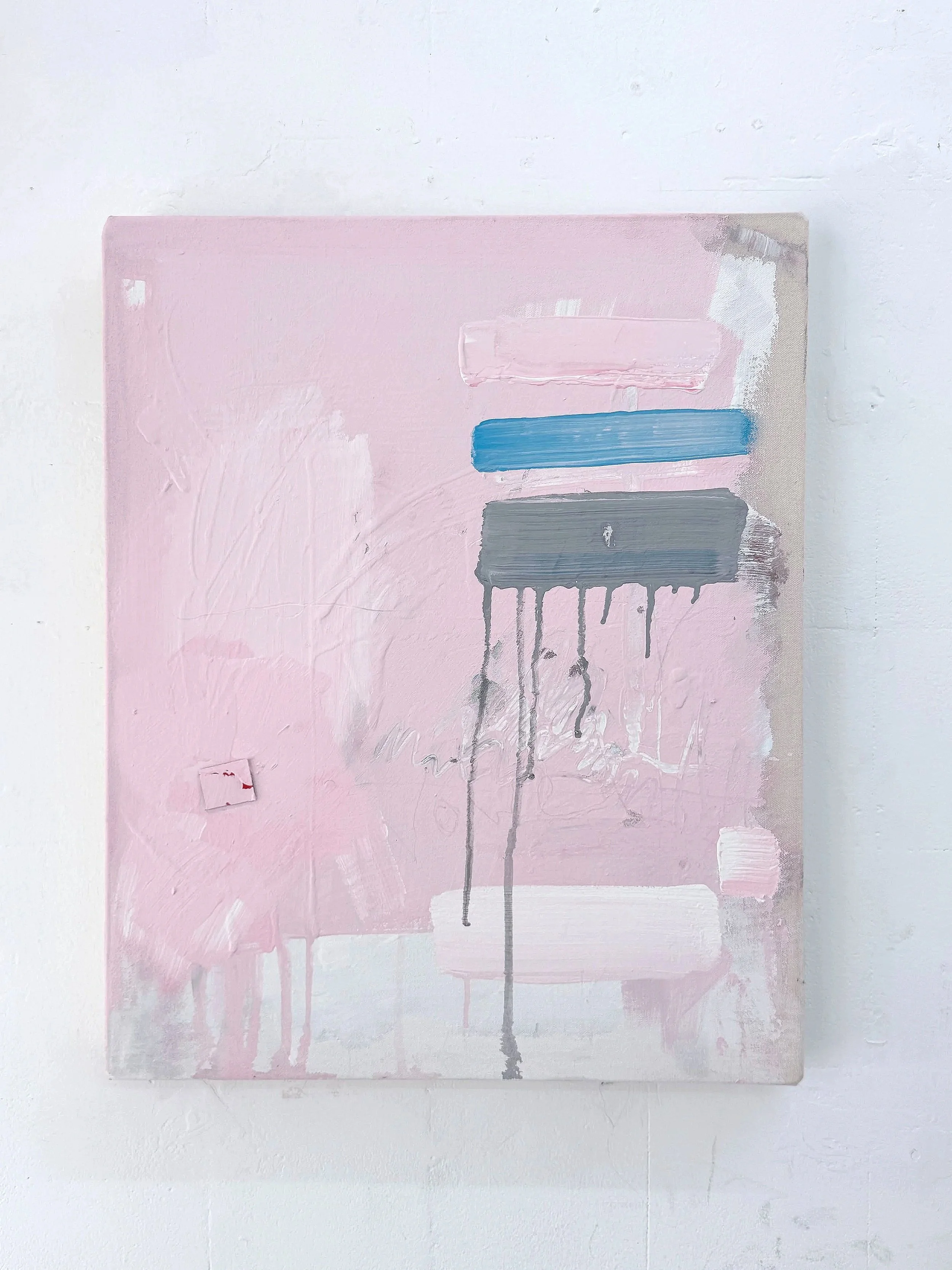 LIVE TO TELL (2026) Acrylic, house paint, glitter, and cardboard on canvas
