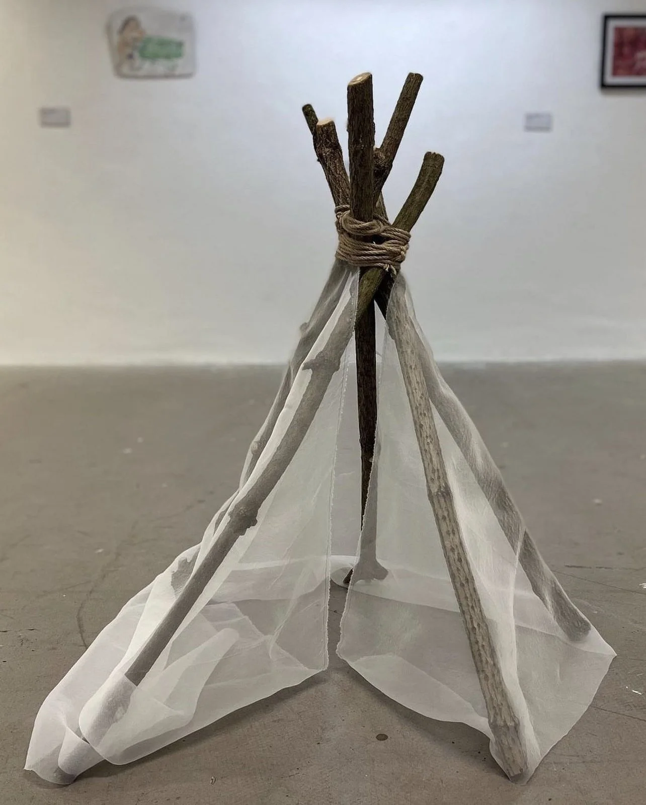 i become you (2022) Elder wood, silk, rope