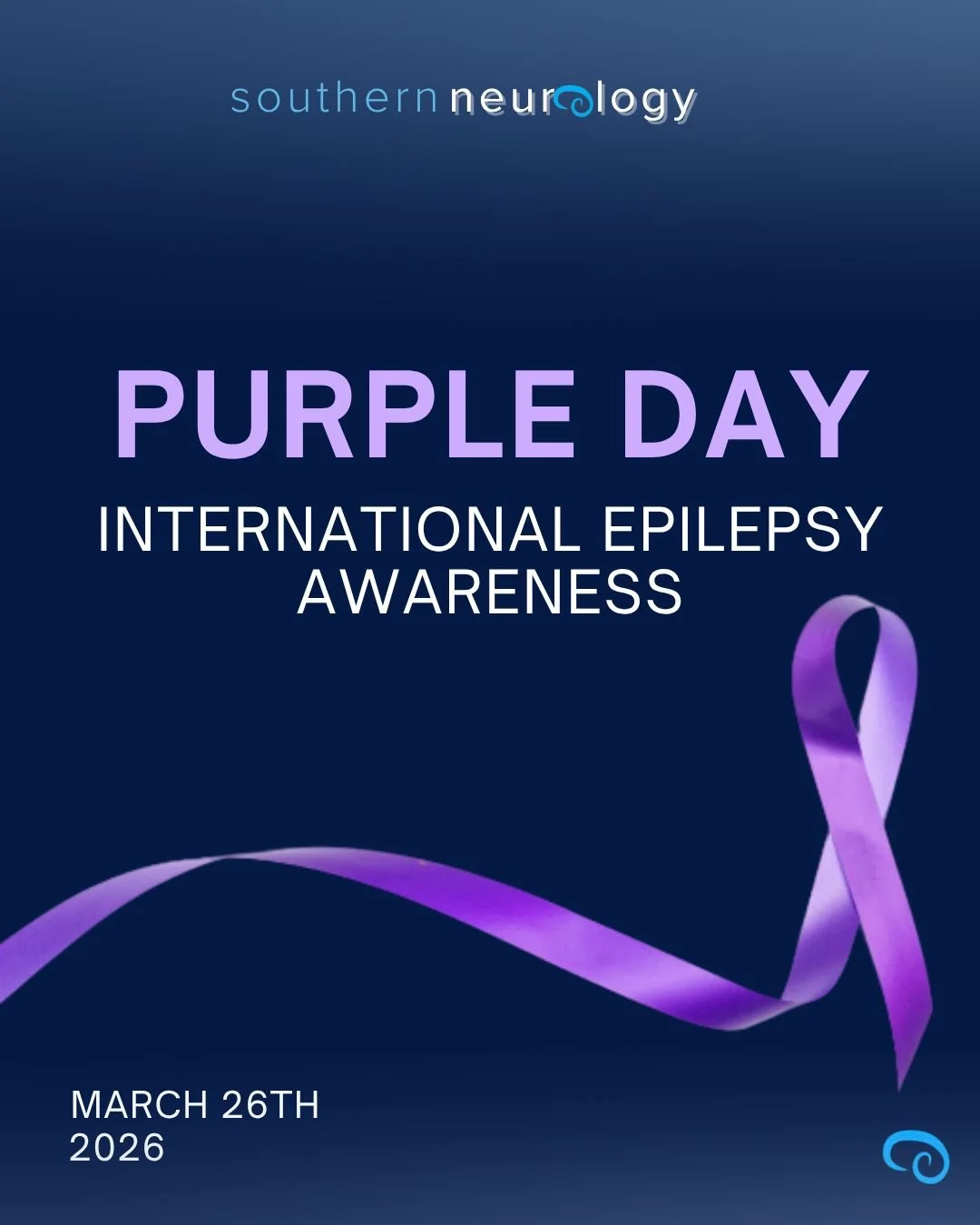 Today is Purple Day, International Epilepsy Awareness Day. 💜

At Southern Neurology, supporting our epilepsy patients goes beyond the clinic. Awareness, education and community matter. Wear purple today and help us spread the word.
📅 March 26, 2026