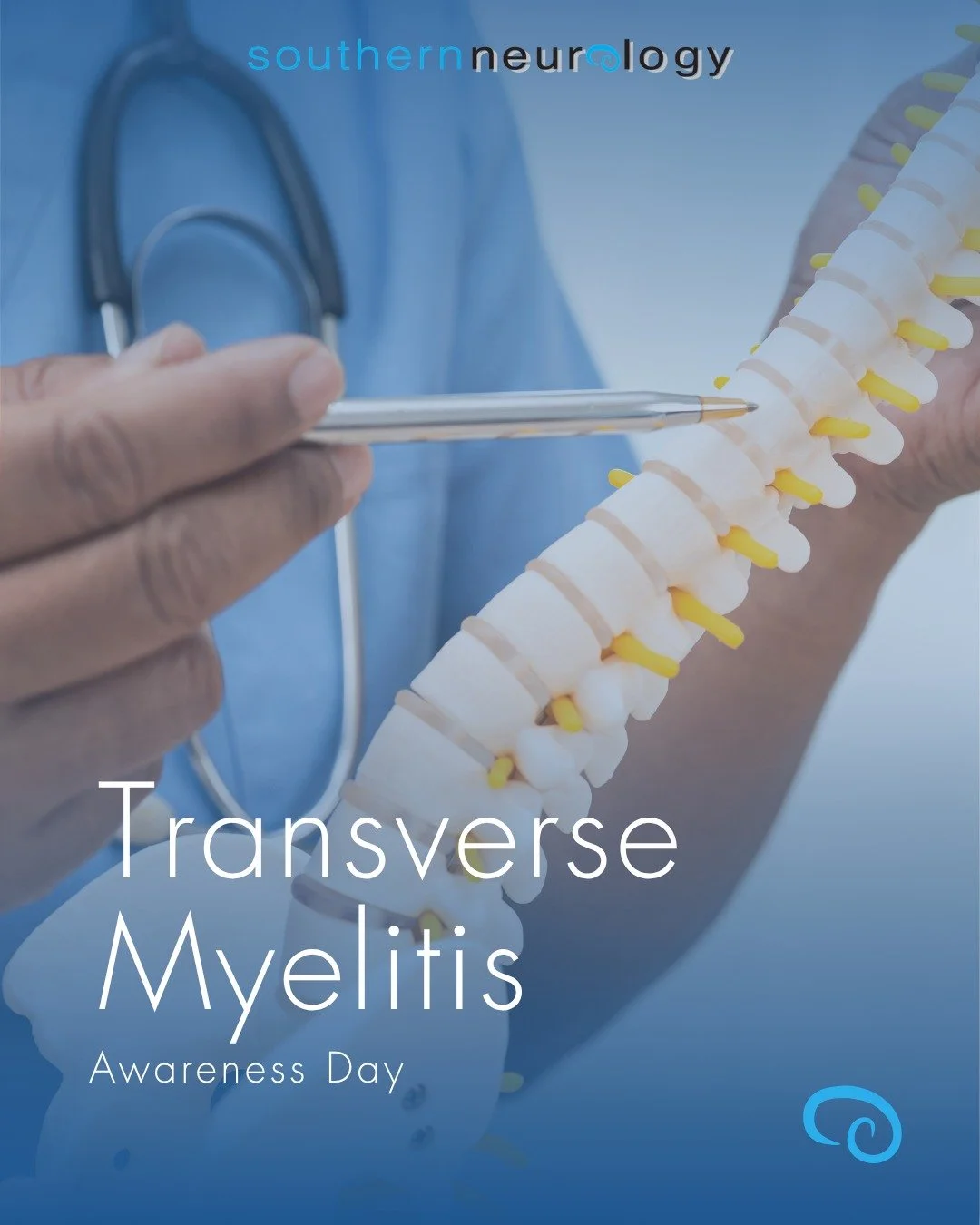 Transverse Myelitis Awareness Day. 

Transverse myelitis is a rare neurological condition caused by inflammation of the spinal cord, which can affect movement, sensation and daily function. Through awareness, early diagnosis, and ongoing support, we 