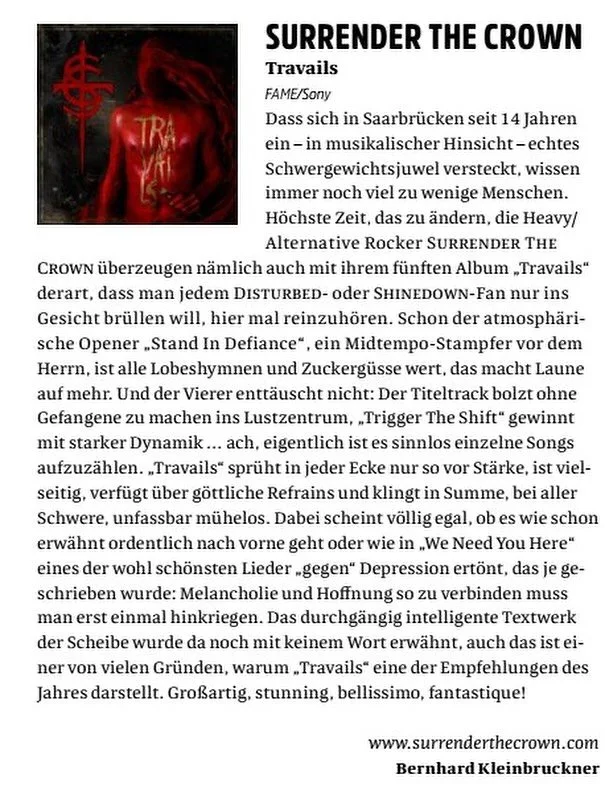 Neues Review im @slamalternativemusicmagazine.

Vielen Dank! 🔥❤️

#metal #musik #release #modernmetal #musikreview