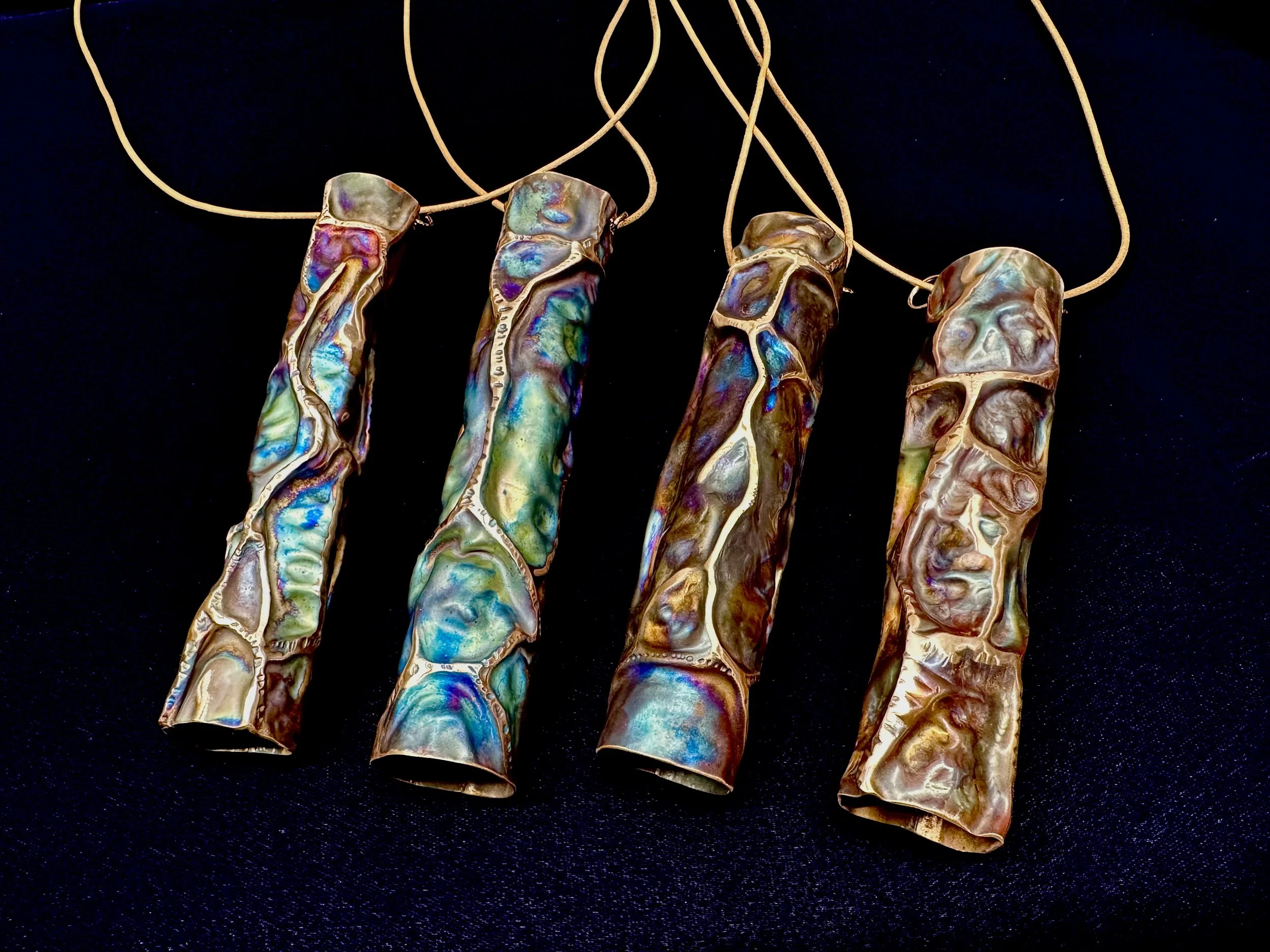 Chased Tube Pendants