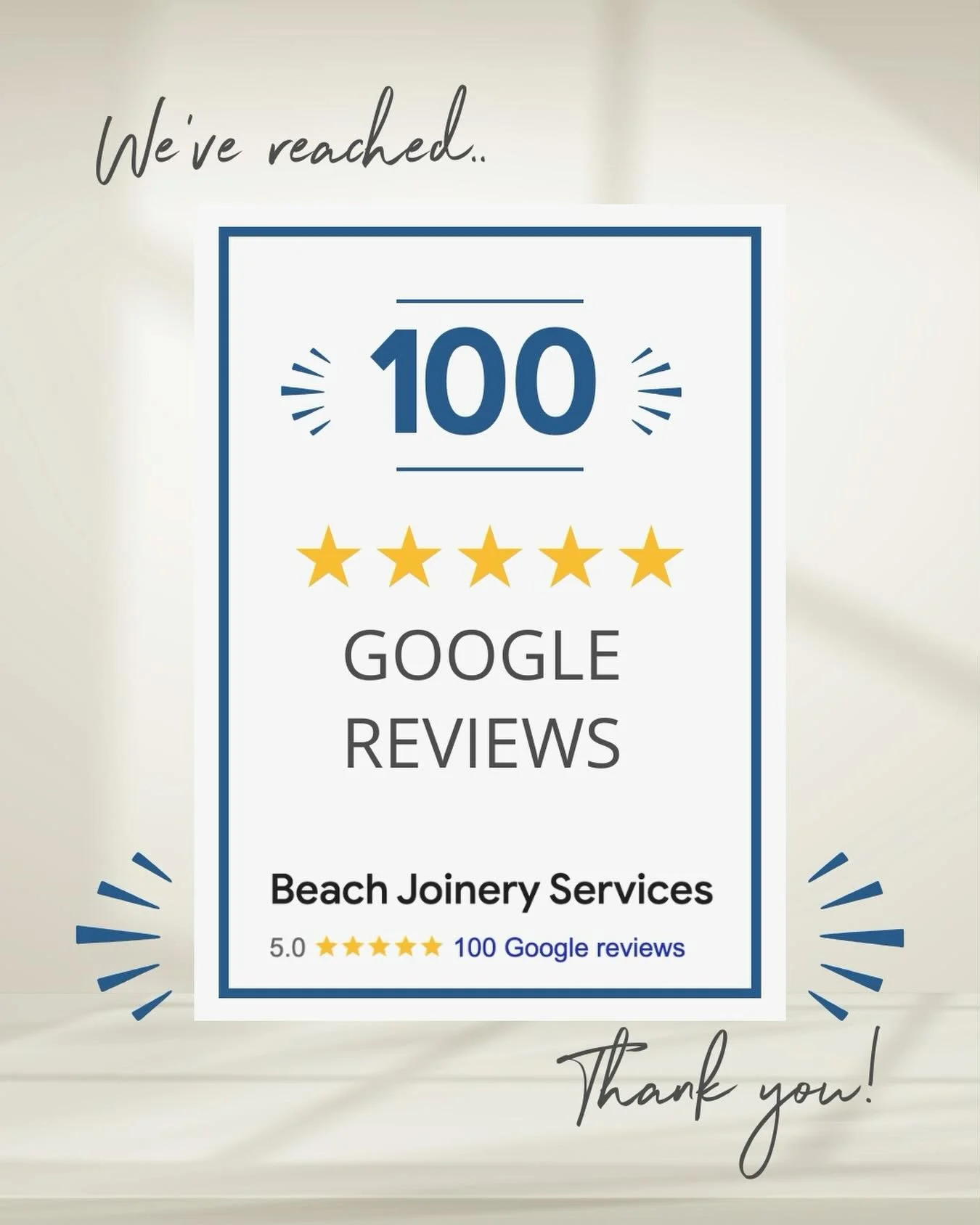 ⭐️ We got our 100th 5-star Google review today! ⭐️ Absolutely stoked to have helped so many amazing customers. Our number one priority is always providing fantastic customer service, and we are so pleased to see that our customers think so too! 

Her