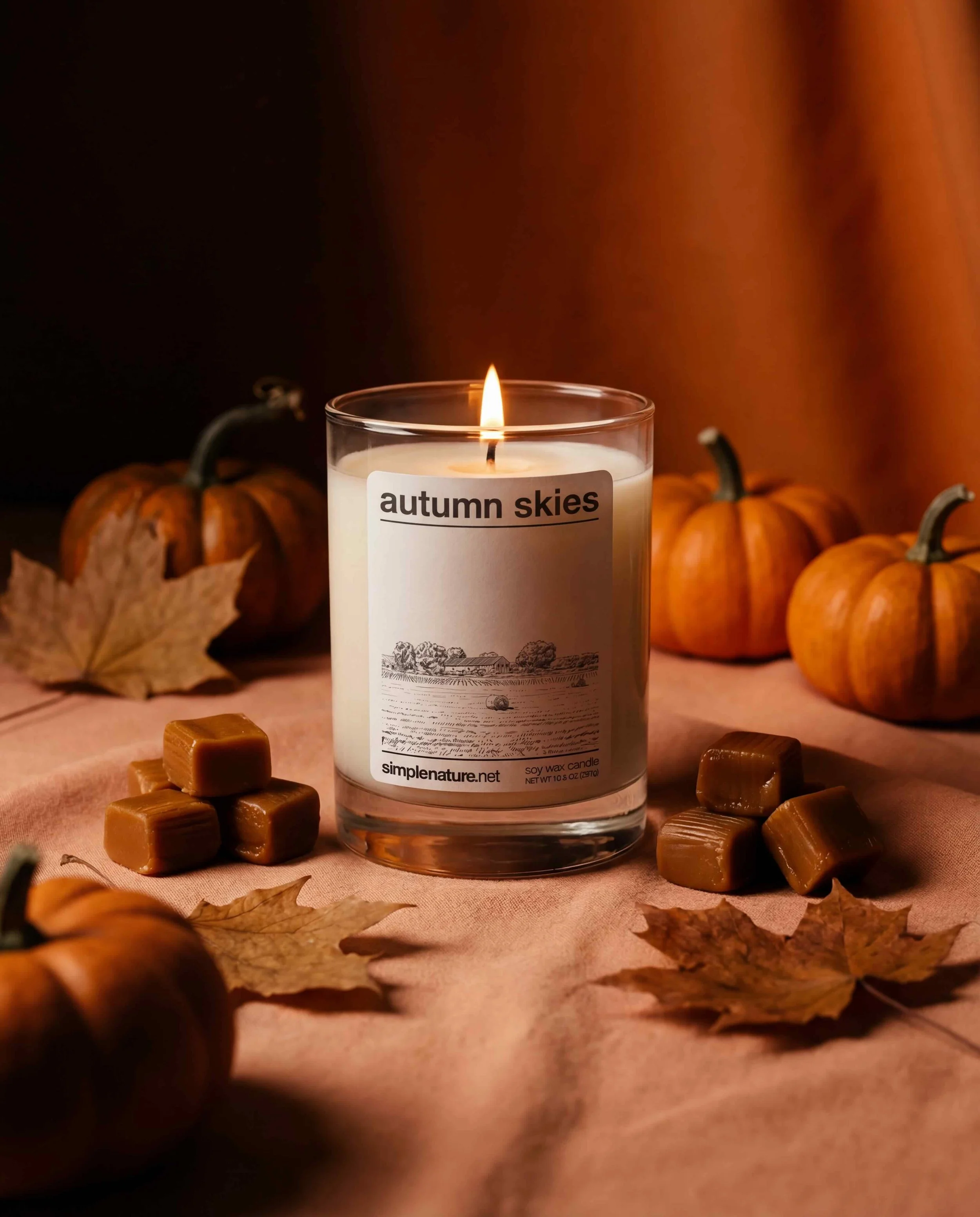 Autumn-skies-brown-cloth-caramel-pumpkin-soy-wax-candle-home-decor-clean-eco.jpeg