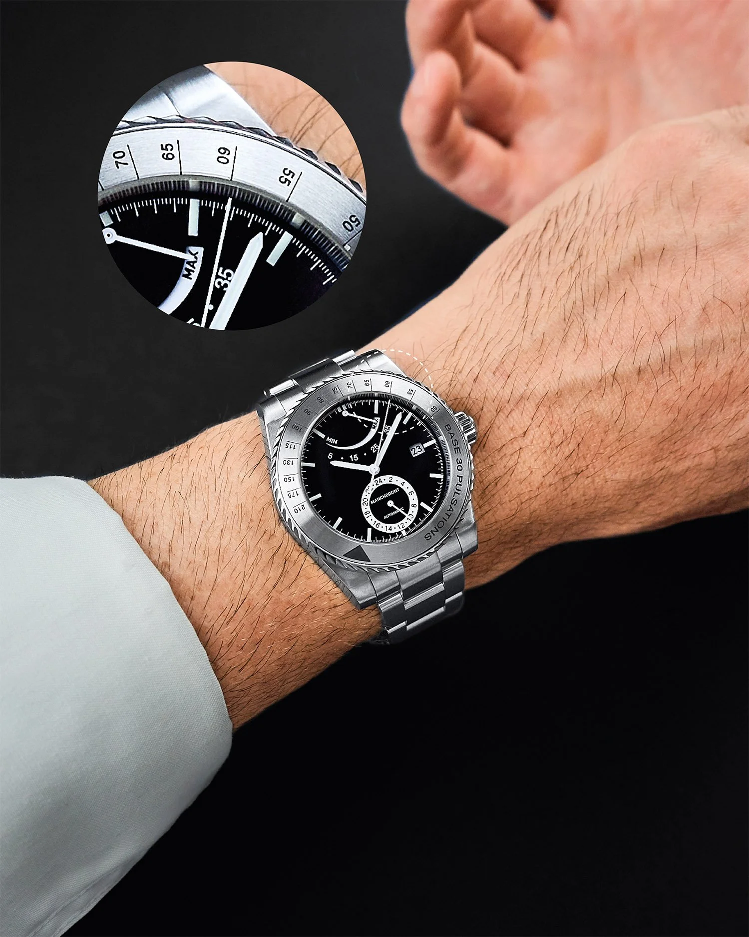 How to operate a pulsometer bezel: Part 3 - Discover your heartbeat by observing the area on the bezel where the seconds hand is pointing