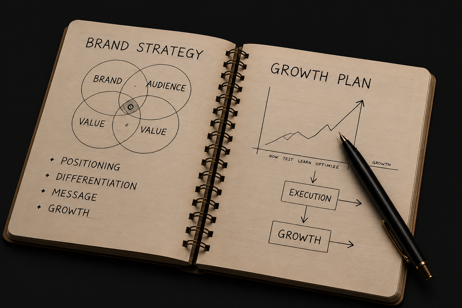 Brand strategy and growth planning notebook