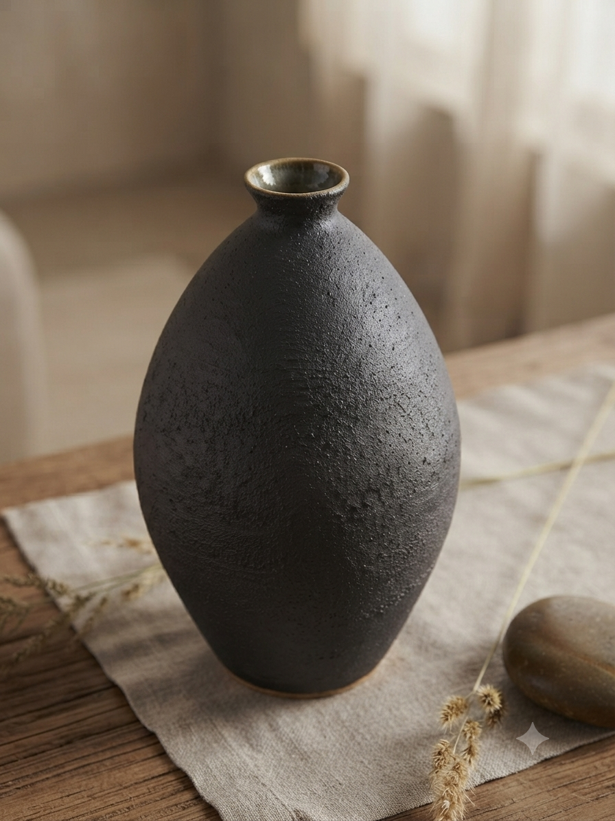 Myriame Sarah Weiner | Scandinavia | A hand thrown stoneware vase embodying Nordic minimalism.