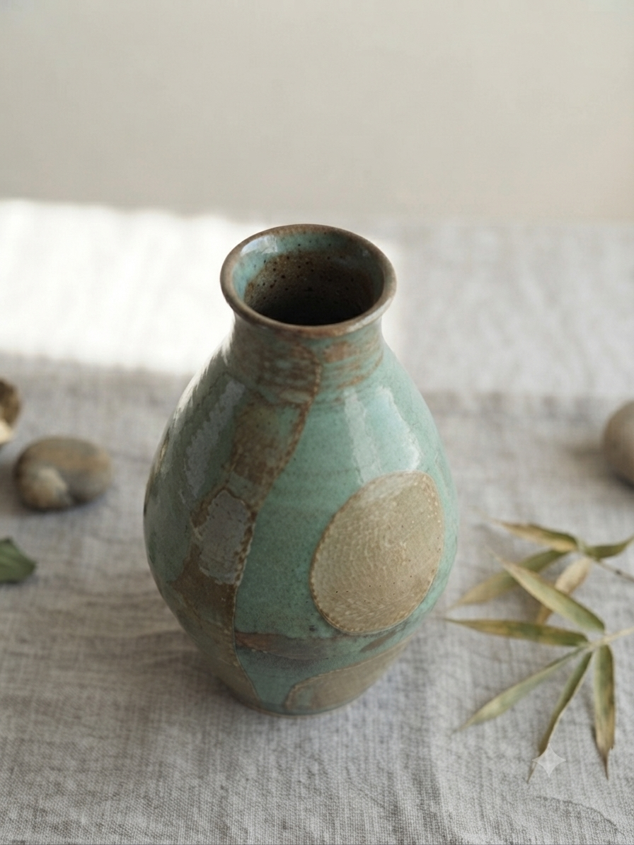 Myriame Sarah Weiner | Moss and Stone | One of a kind hand thrown vase featuring bold graphic patterns and a thoughtfully balanced glaze palette.