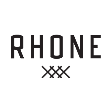 Rhone logo featuring stylized text and three X symbols below.