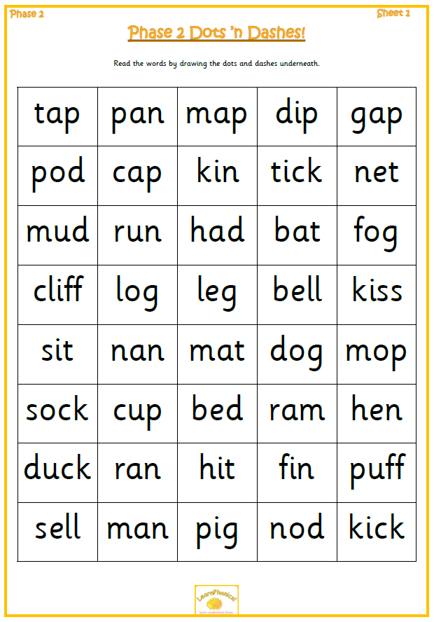 Phase 5 Dots 'n Dashes Worksheets — LearnPhonics!