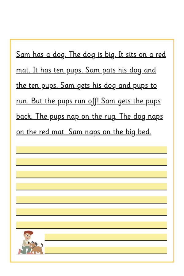 Phase 2 Handwriting Copy Sheets (3 sheets)