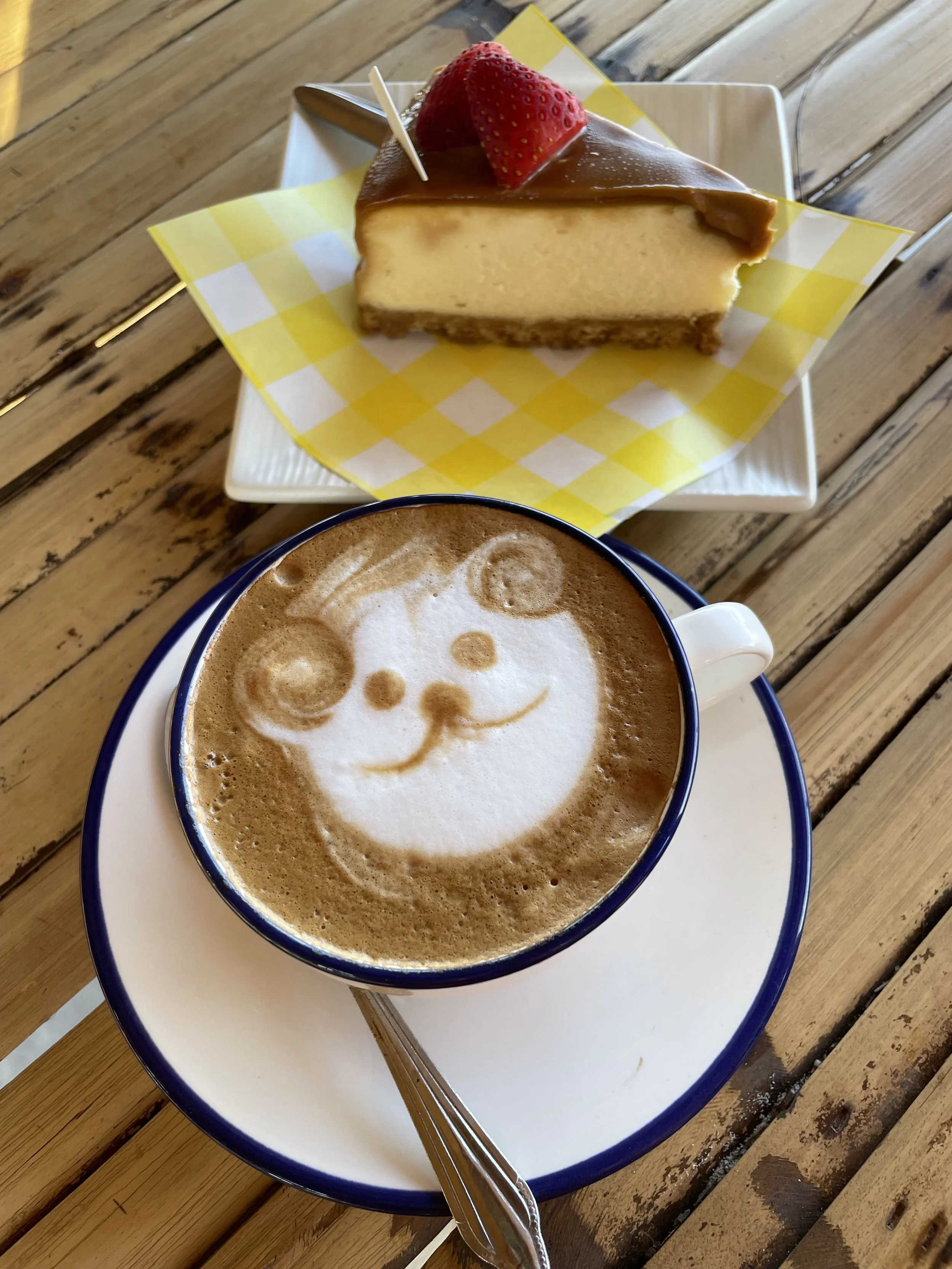 Coffee and cake at Surin Beach, 