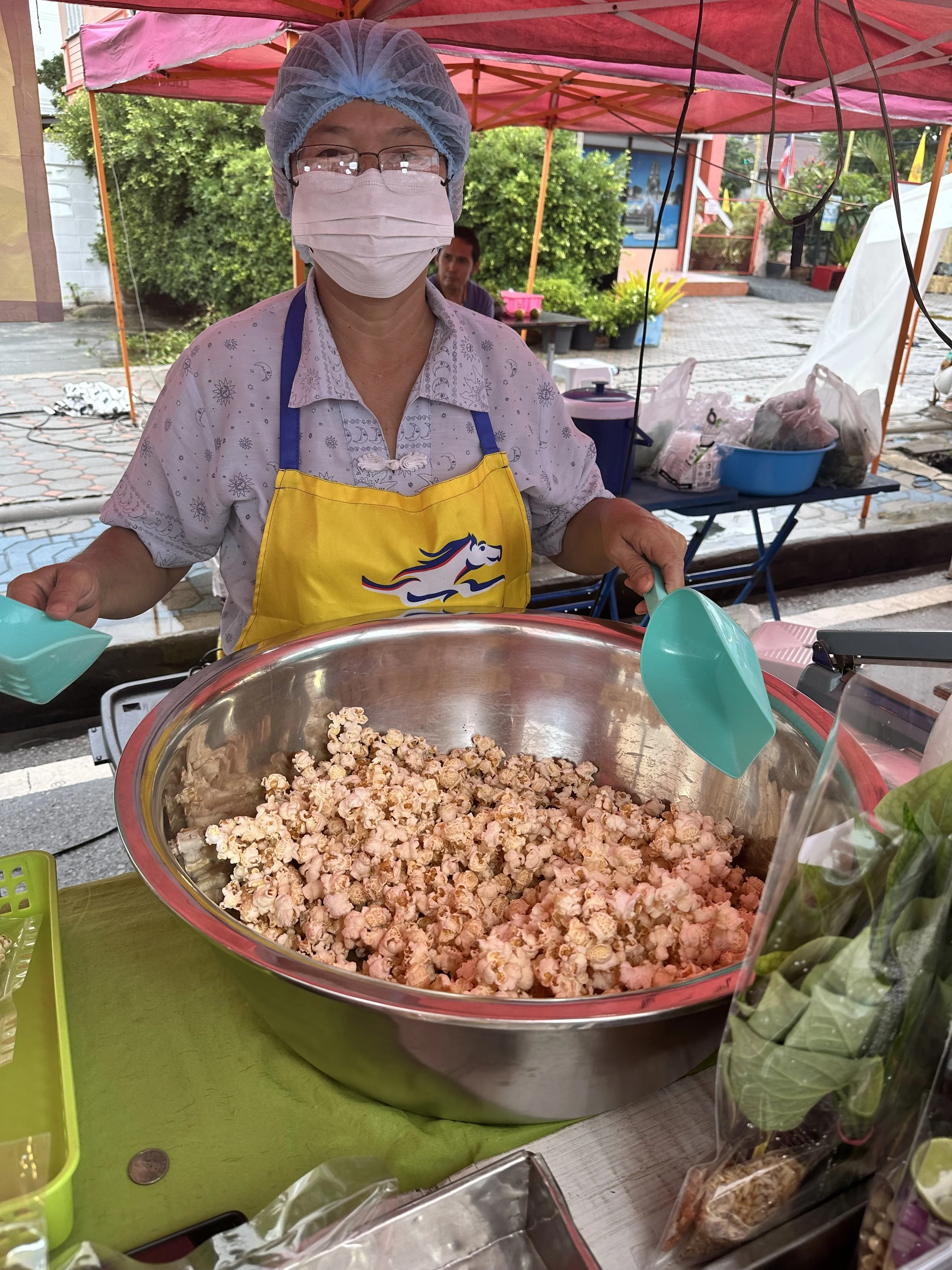 Freshly made popcorn from the market. 