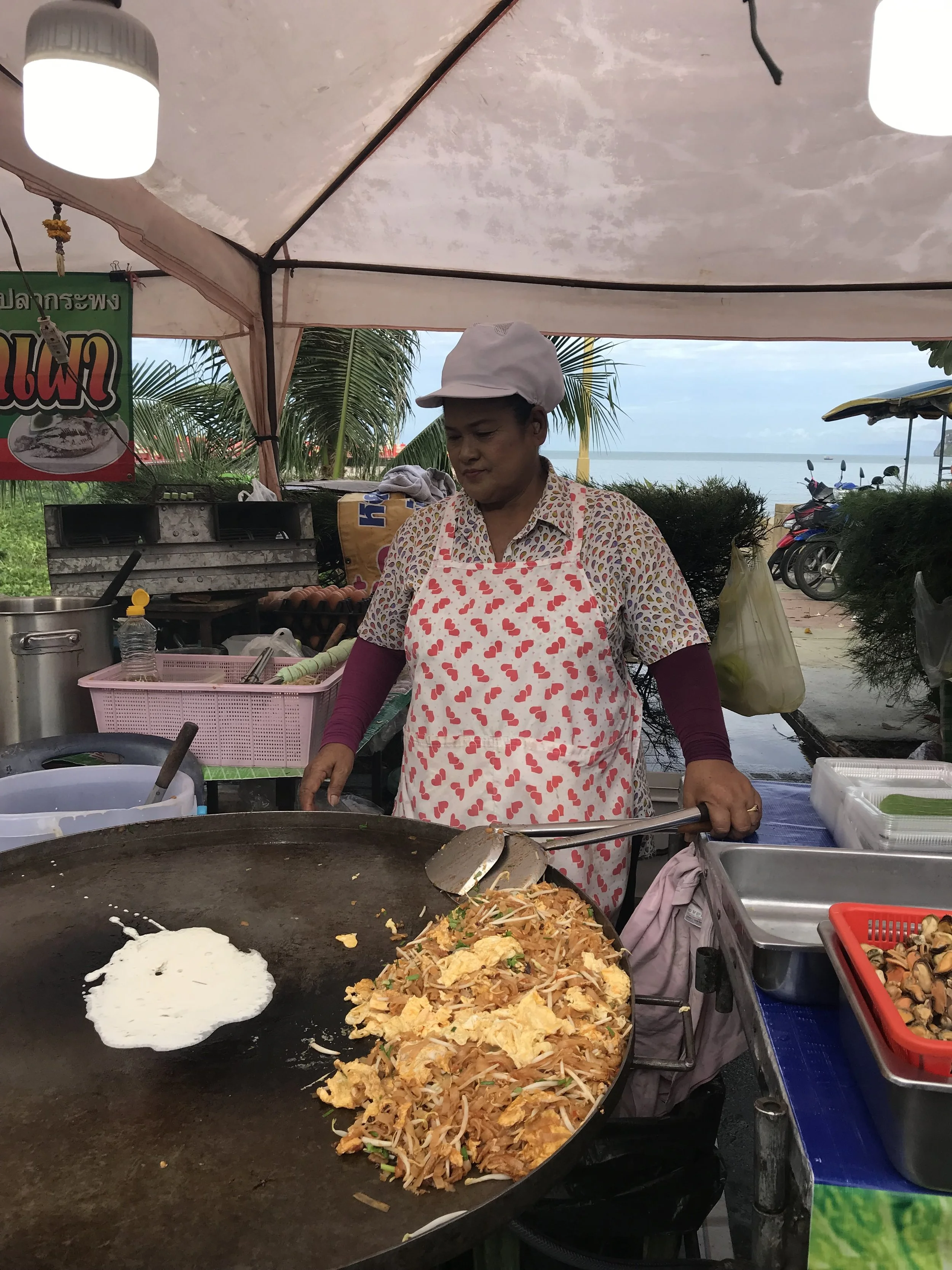 A lot of flavours to try at the market. 