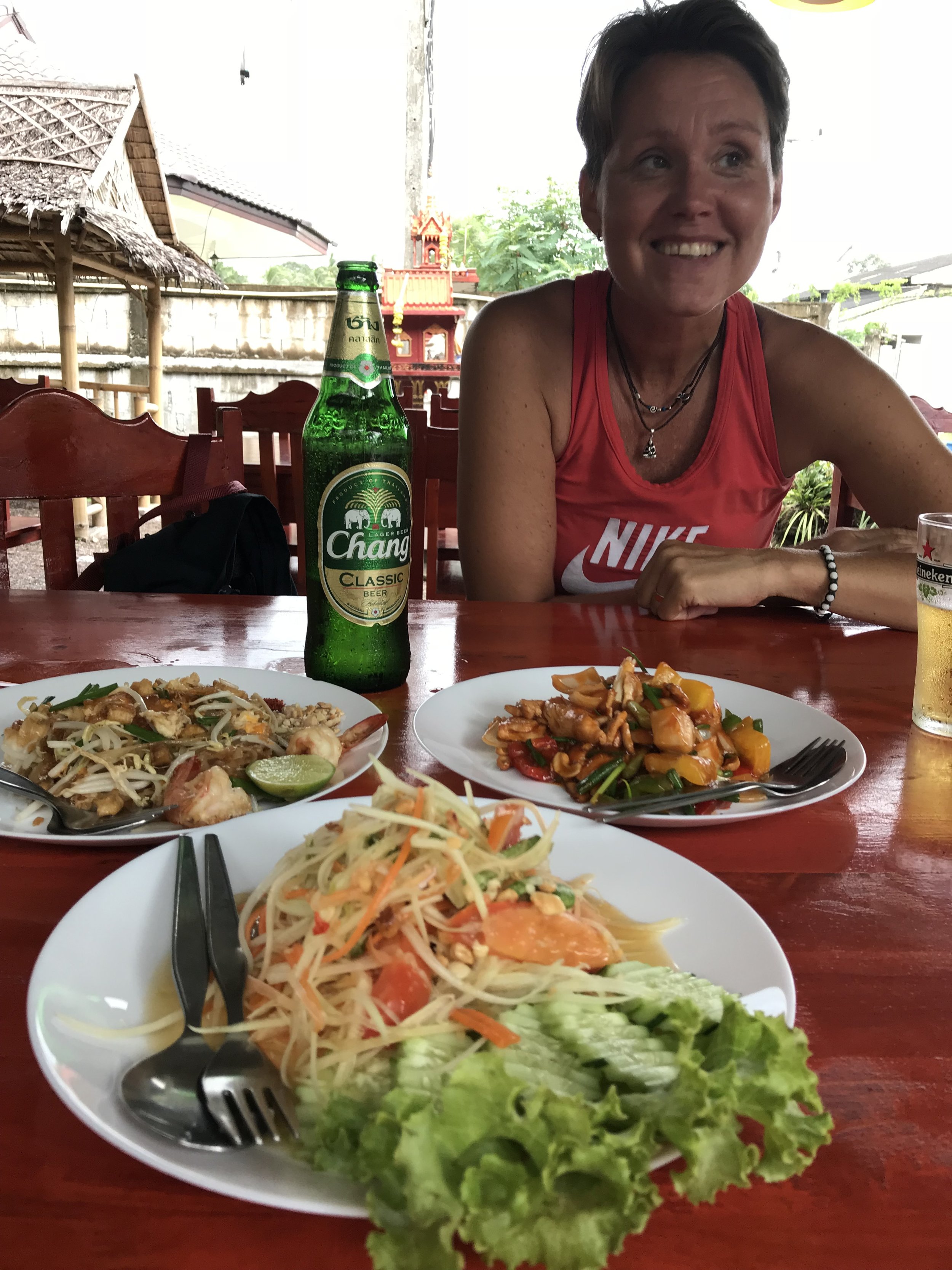 Happy eating and Singha. 
