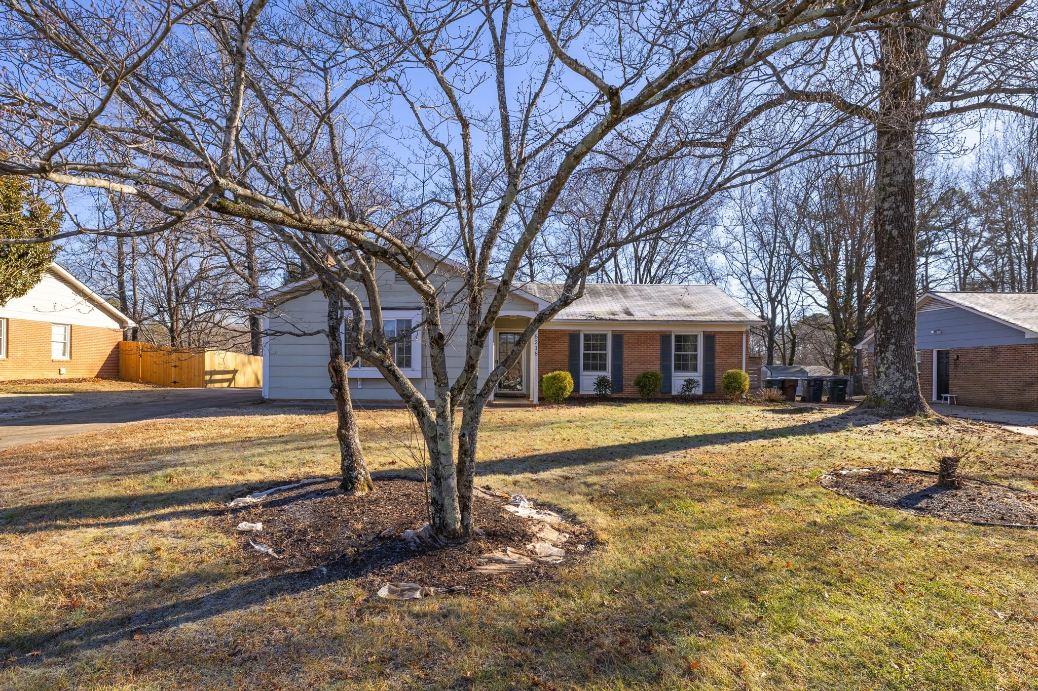 Curb appeal view of this Greensboro single family home located along Lawndale Drive in the Triad