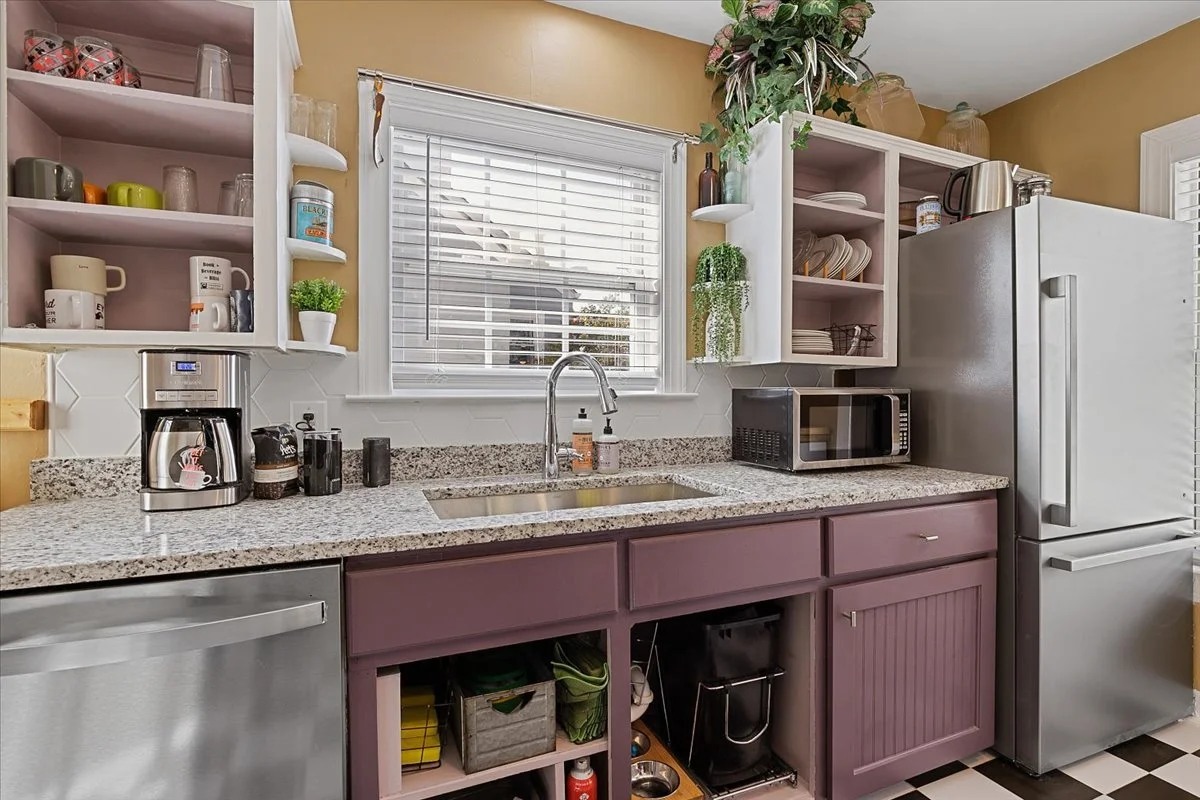 All kitchen and dining essentials - Cups, mugs, plates, bowls, coffee maker, microwave, dishwasher, fridge & freezer.