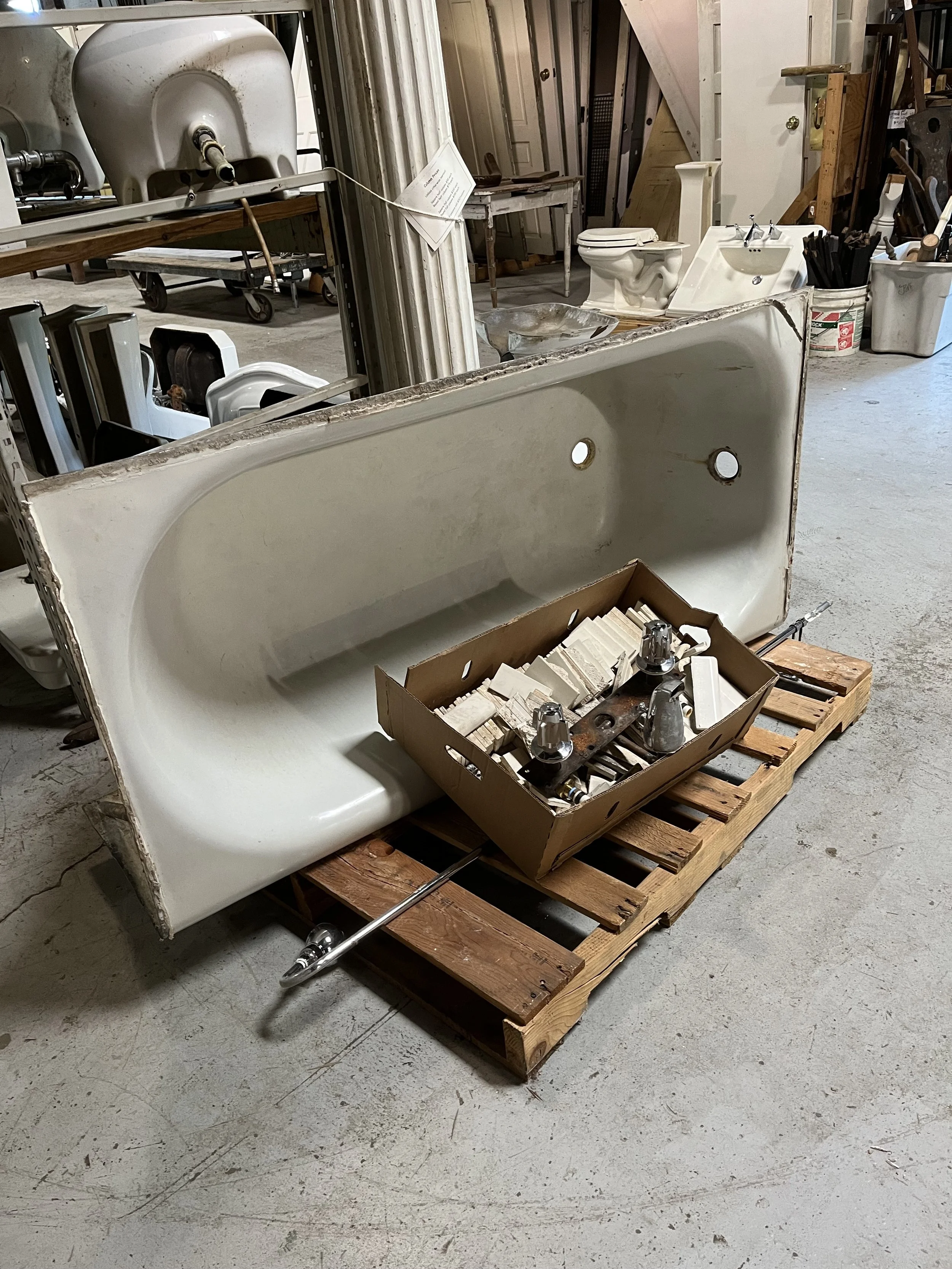 Bathtub and Sink from Greensboro Architectural Salvage
